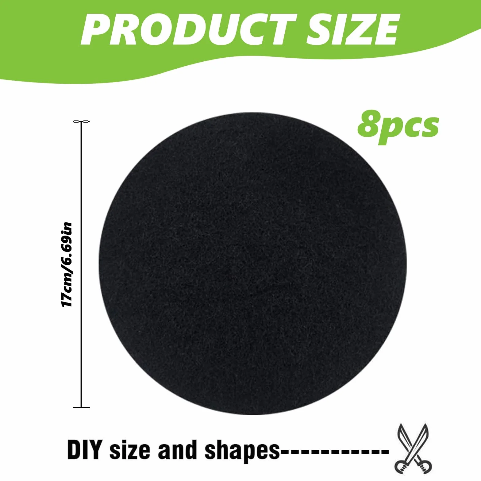 Filtres à Charbon Actif Anti-Odeur pour Poubelles à Compost Ronds 8 Pièces, Jusqu'à 17 cm