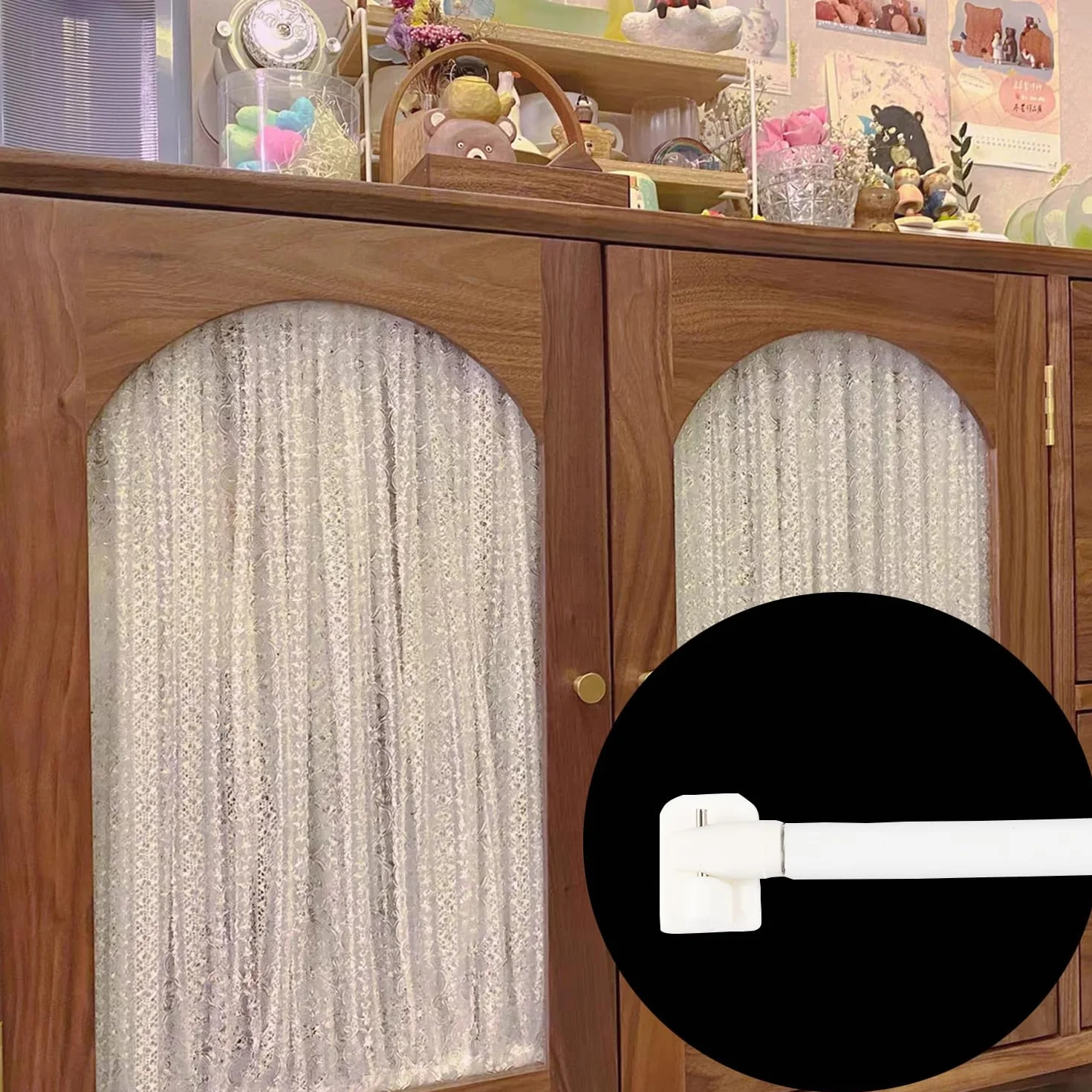Crochets Autocollants pour Barres de Rideaux Blancs 10Pcs Adhésifs Rideaux Fenêtre Salle de Bain Cuisine
