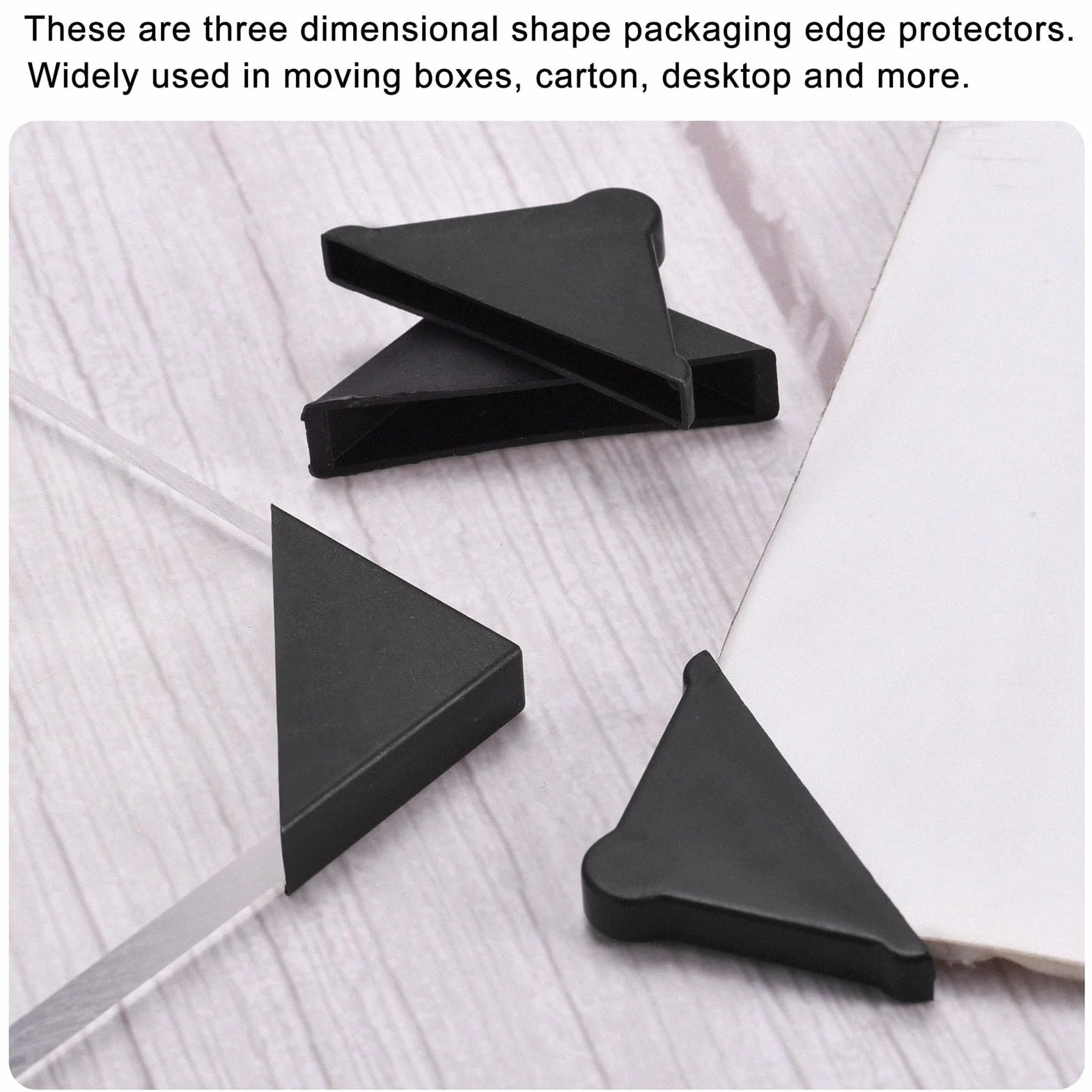 QUARKZMAN 20Pcs Protections d'Angle en Plastique 12x66mm Triangulaire Noir