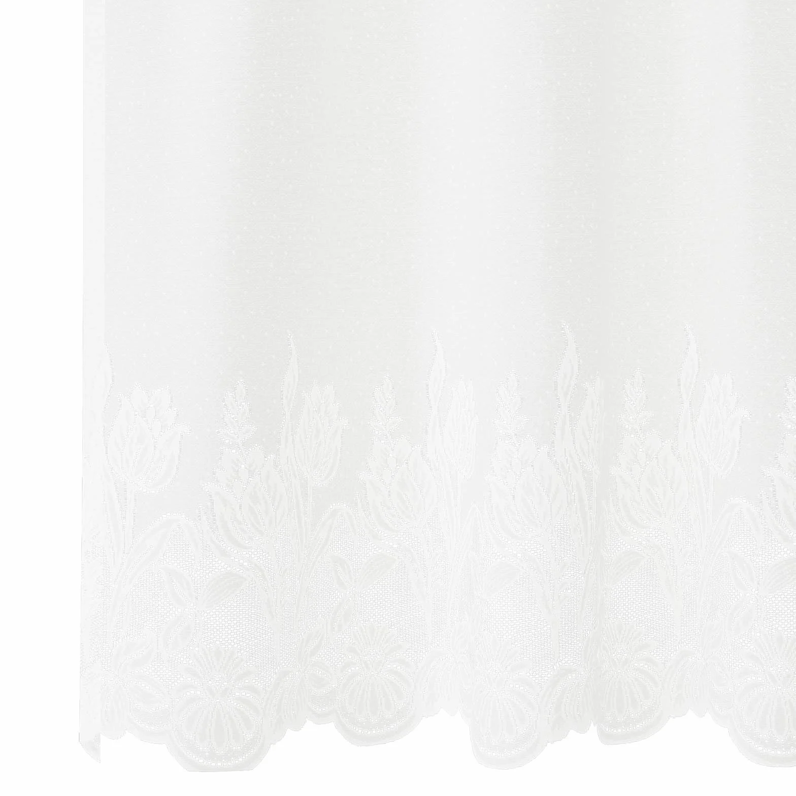 Rideau en dentelle blanc en polyester 160 x 400 cm, décoration de fenêtre avec brise-vue et protection solaire, rideau pour salon, chambre à coucher, bureau, panneau léger avec 4 méthodes de