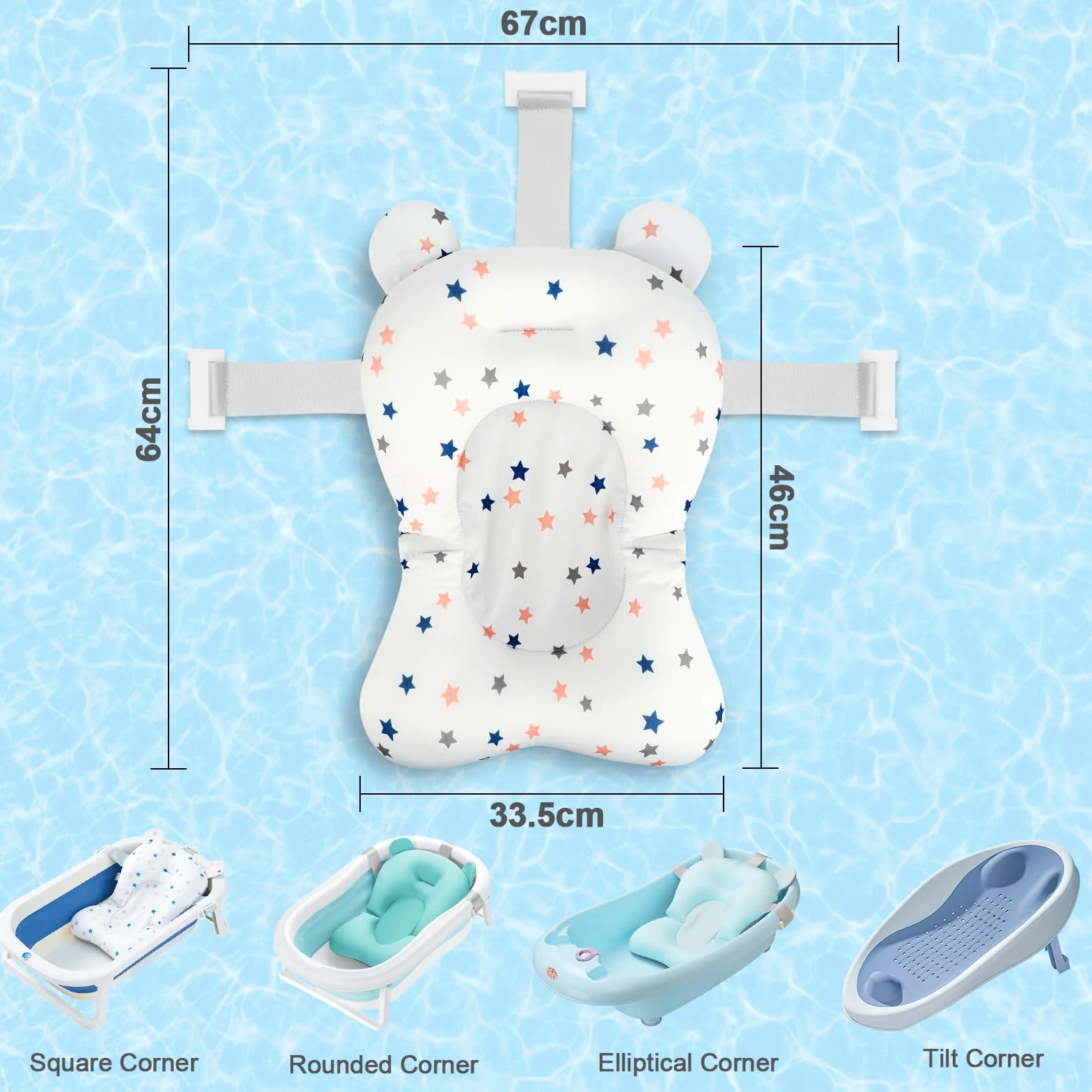 Coussin de Bain pour Bébé Nouveau-Né 0-18 Mois