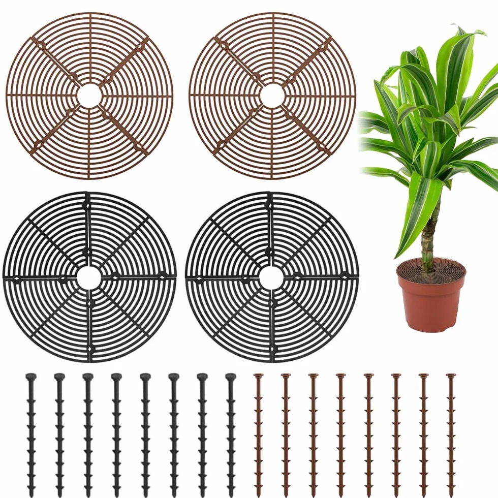 Mizikuu 4 Pièces Protection Plante Chat 30cm Grille Protection Plante Cadre de Grille de Couverture avec Clous de Sol