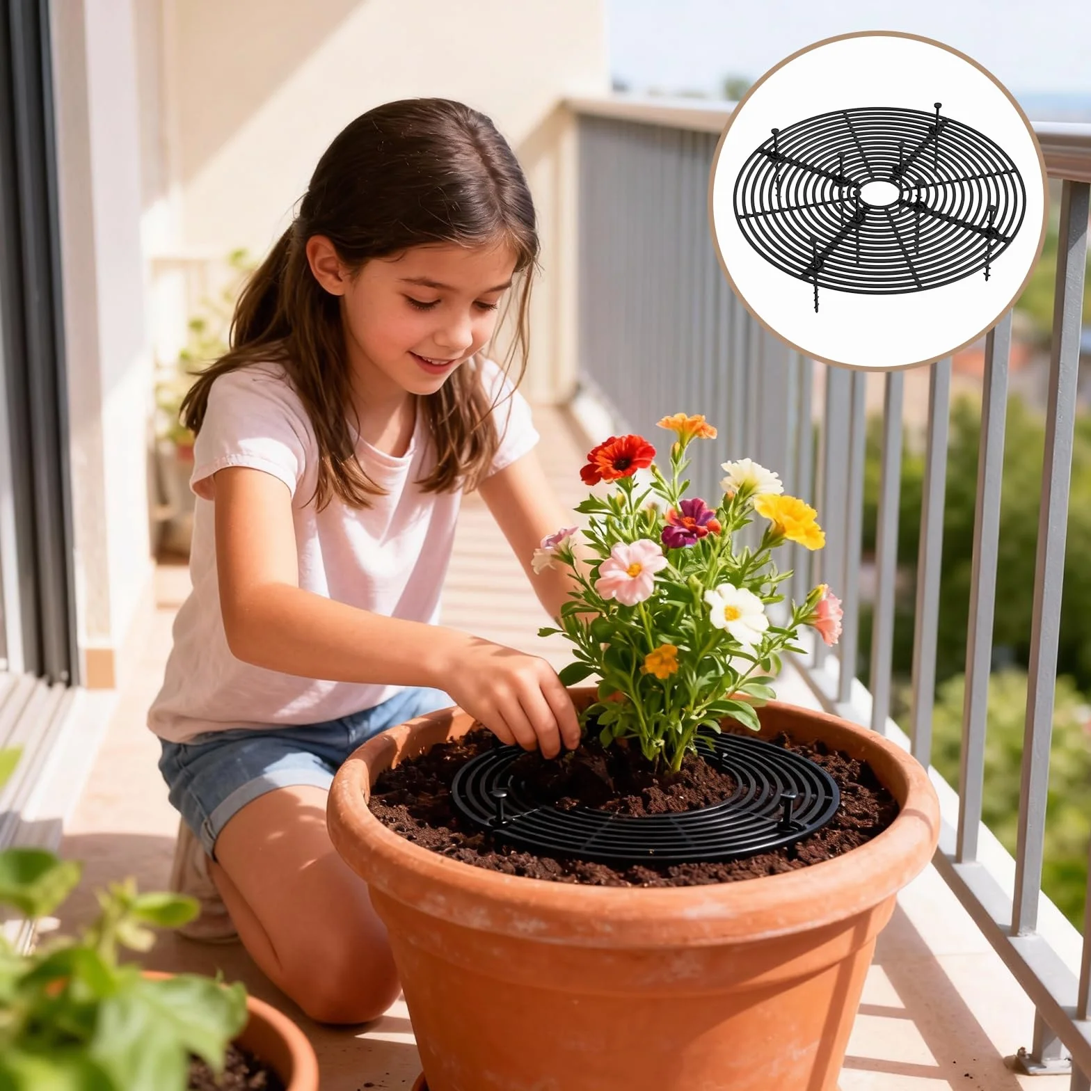 Zimoer Lot de 2 cache-pots de fleurs en plastique noir 30 cm pour chats et bébés