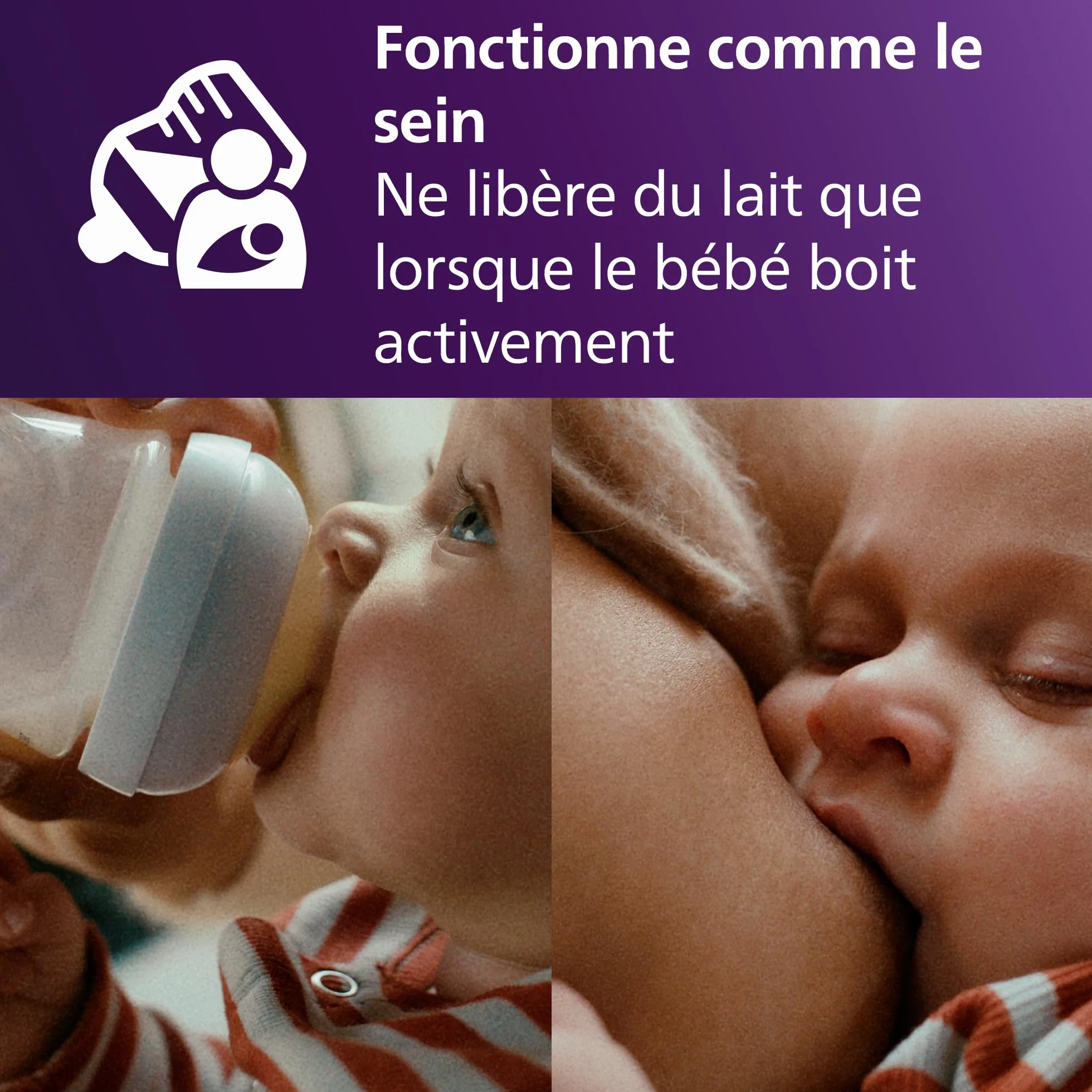 Philips Avent Biberons à Réponse Naturelle 125 ml AirFree sans BPA Lot de 2 SCY670/02