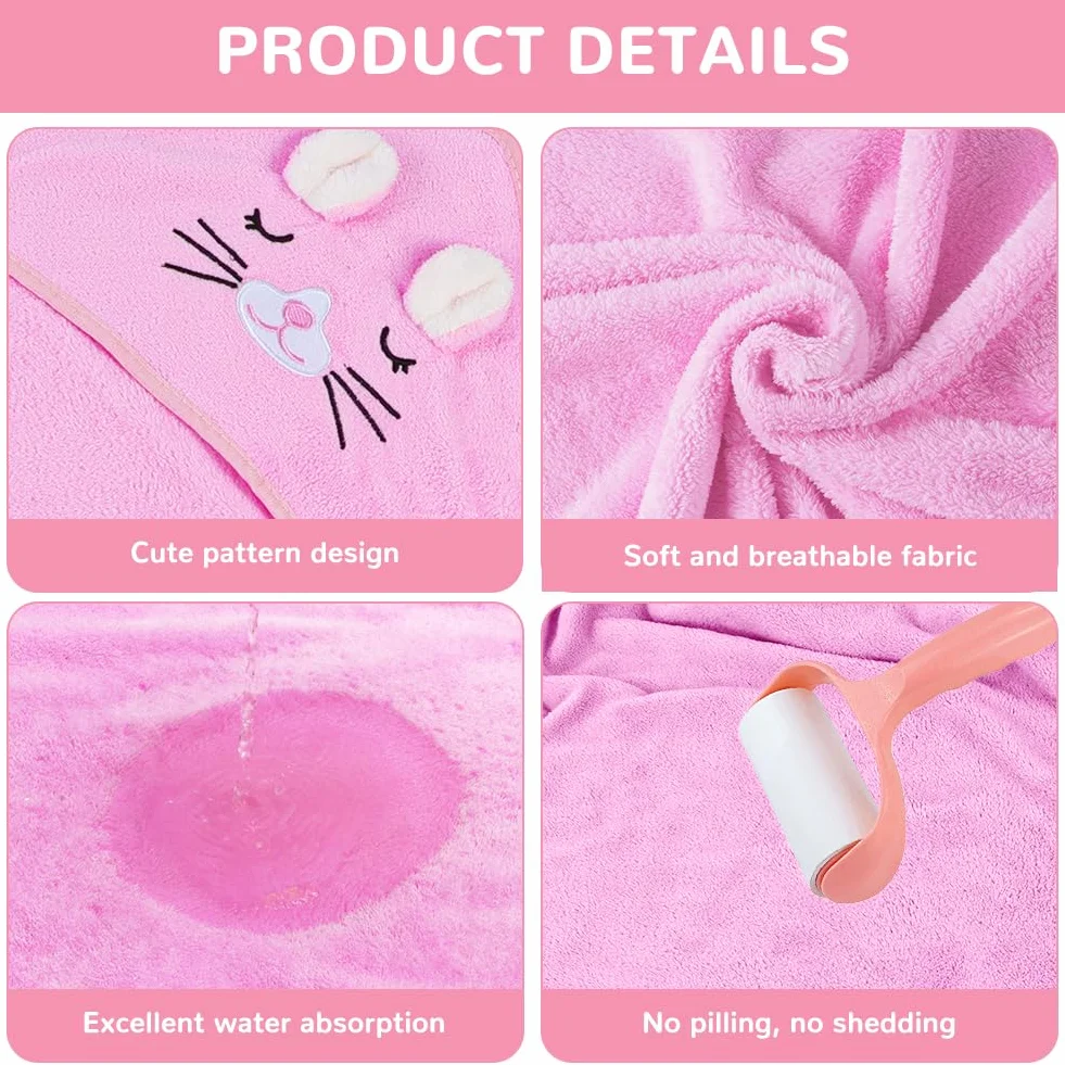 Serviette de Bain Bébé à Capuche 80x80 cm, Cape de Bain Bébé Naissance Ultra Douce et Absorbante, Poncho avec Capuche Animal