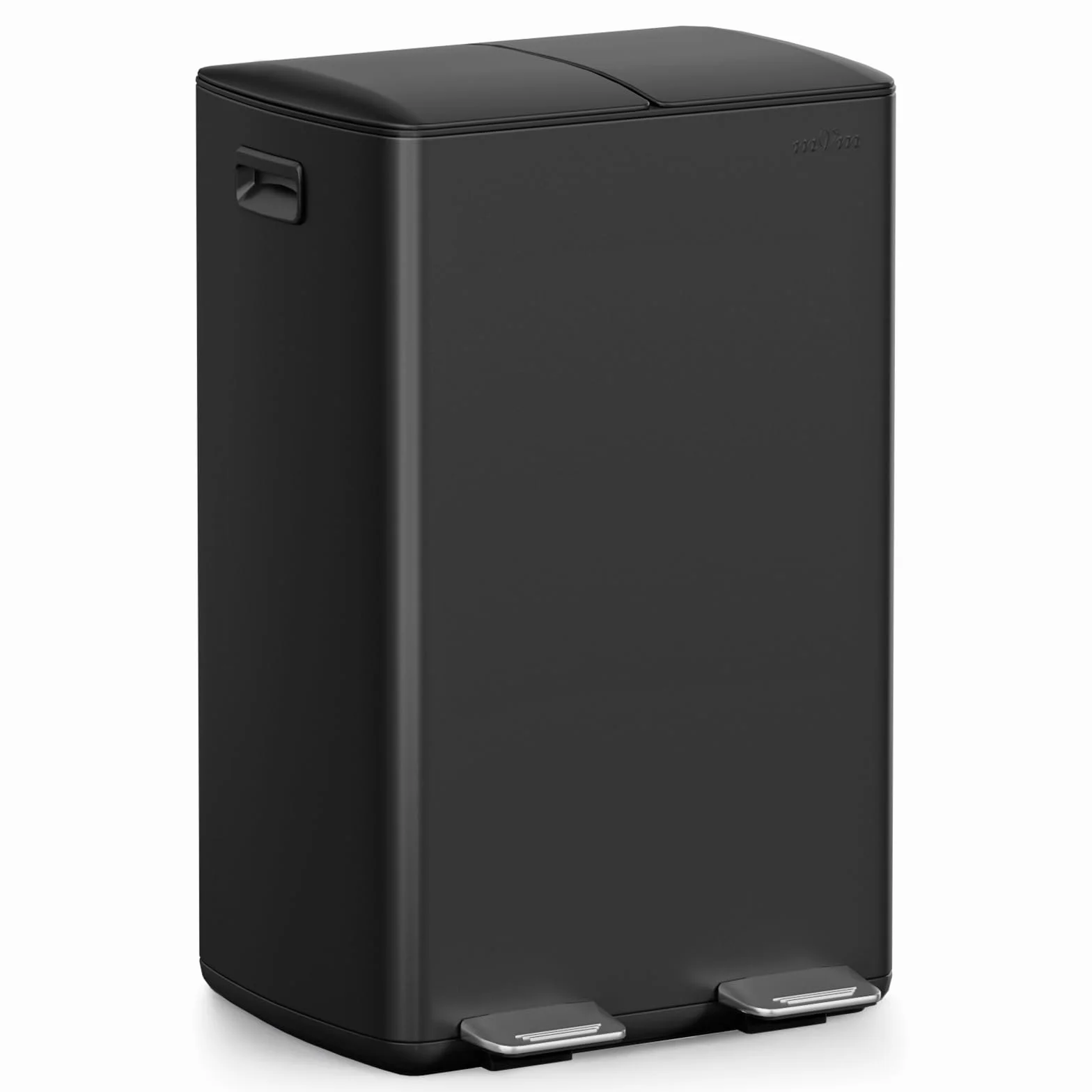 Poubelle à Double Compartiment 2x30L Acier Inoxydable Pédale Tri Sélectif 60L
