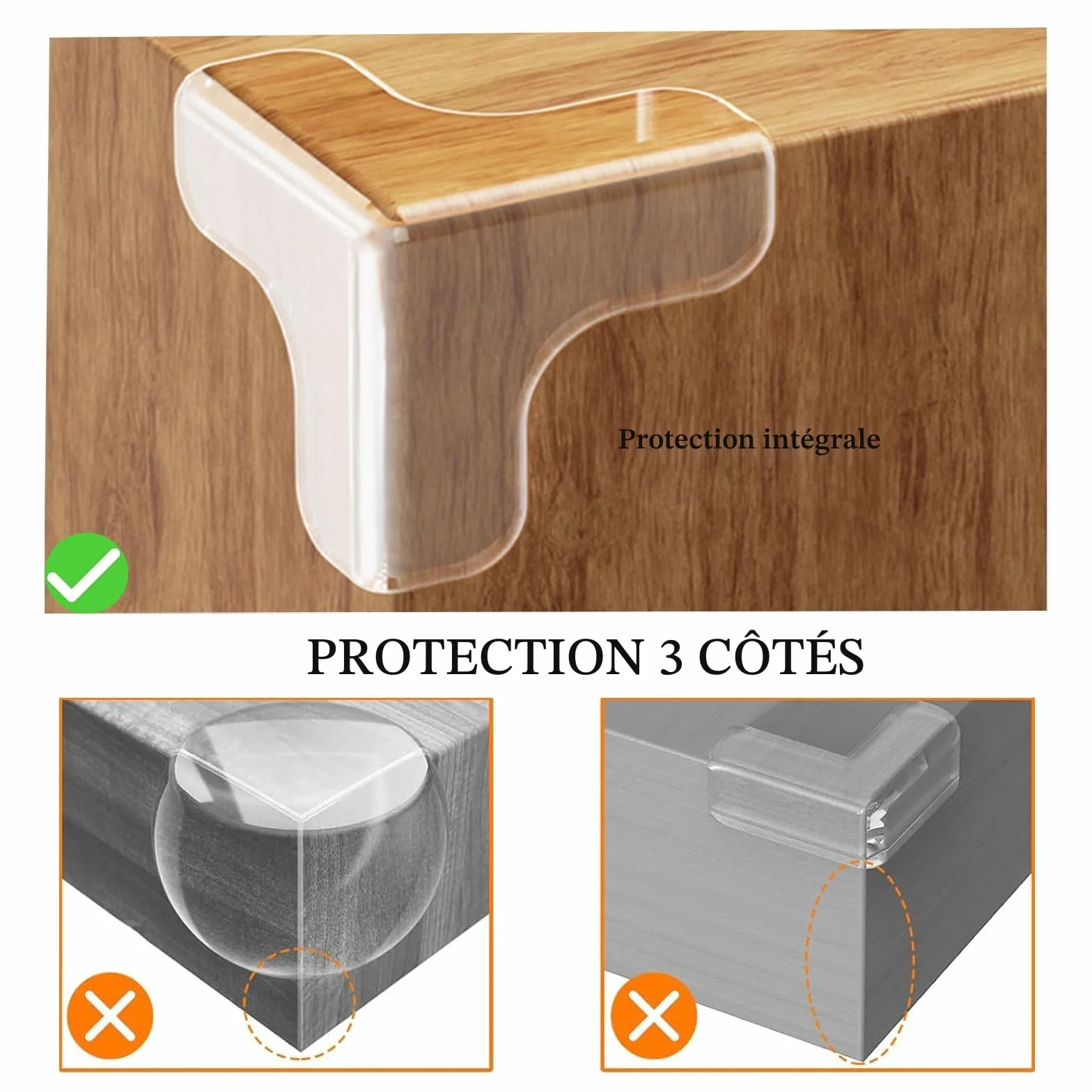 Meekye Lot de 20 protections d'angles pour bébé, souples autocollantes pour meubles