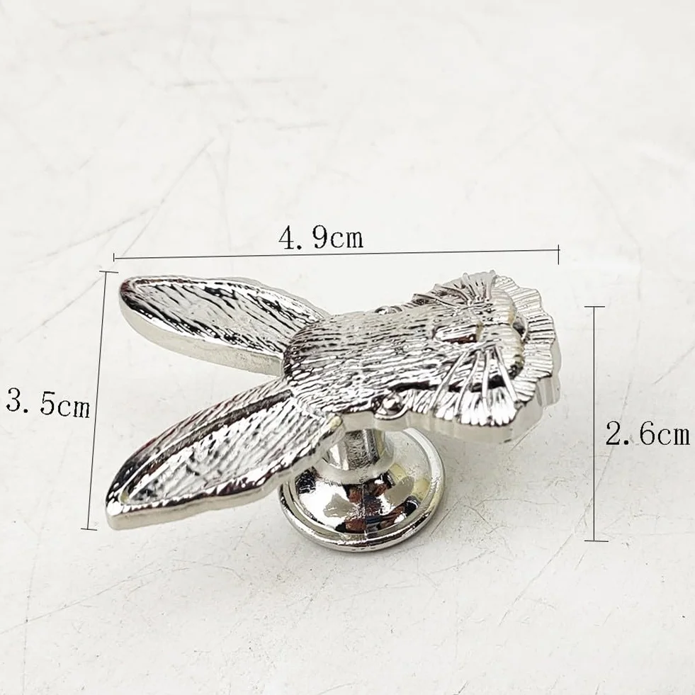 Zoegneer Poignée de meuble en alliage de zinc en forme de lapin, bronze