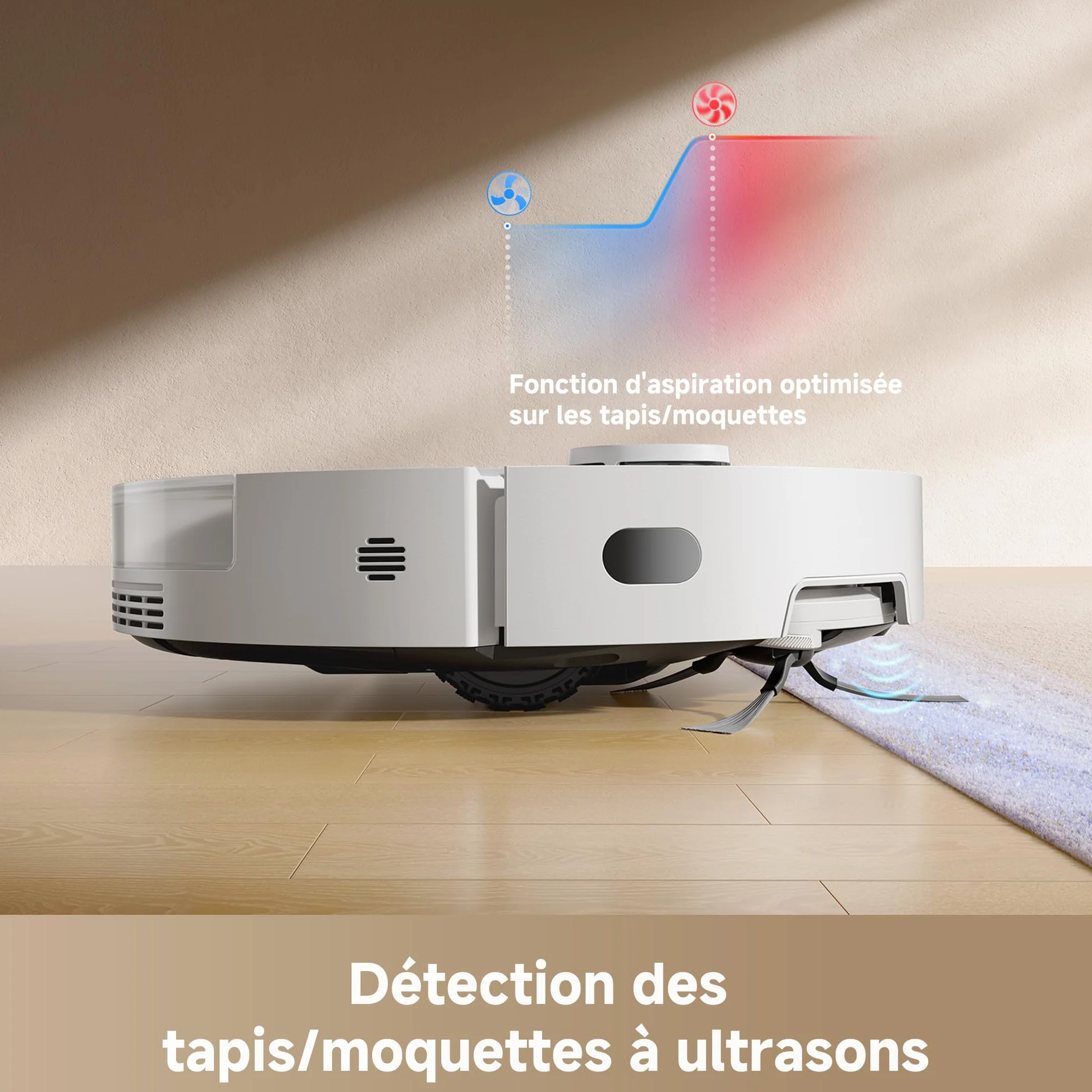 dreame D20 Pro Plus Robot Aspirateur 2-en-1, 13 000 Pa, Double Brosse, Auto-Vidage, Laser Navigation, Capteur Distance, Batterie 5200 mAh