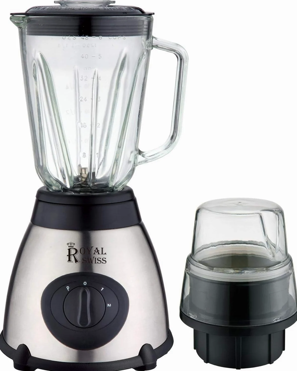 Royal Swiss® Blender 1030W – Mixeur Smoothie, Shake et Glace Pilée – Inox Durable – Bol 1,5 L – Mixeur Familial Haute Puissance pour Cuisine Maison