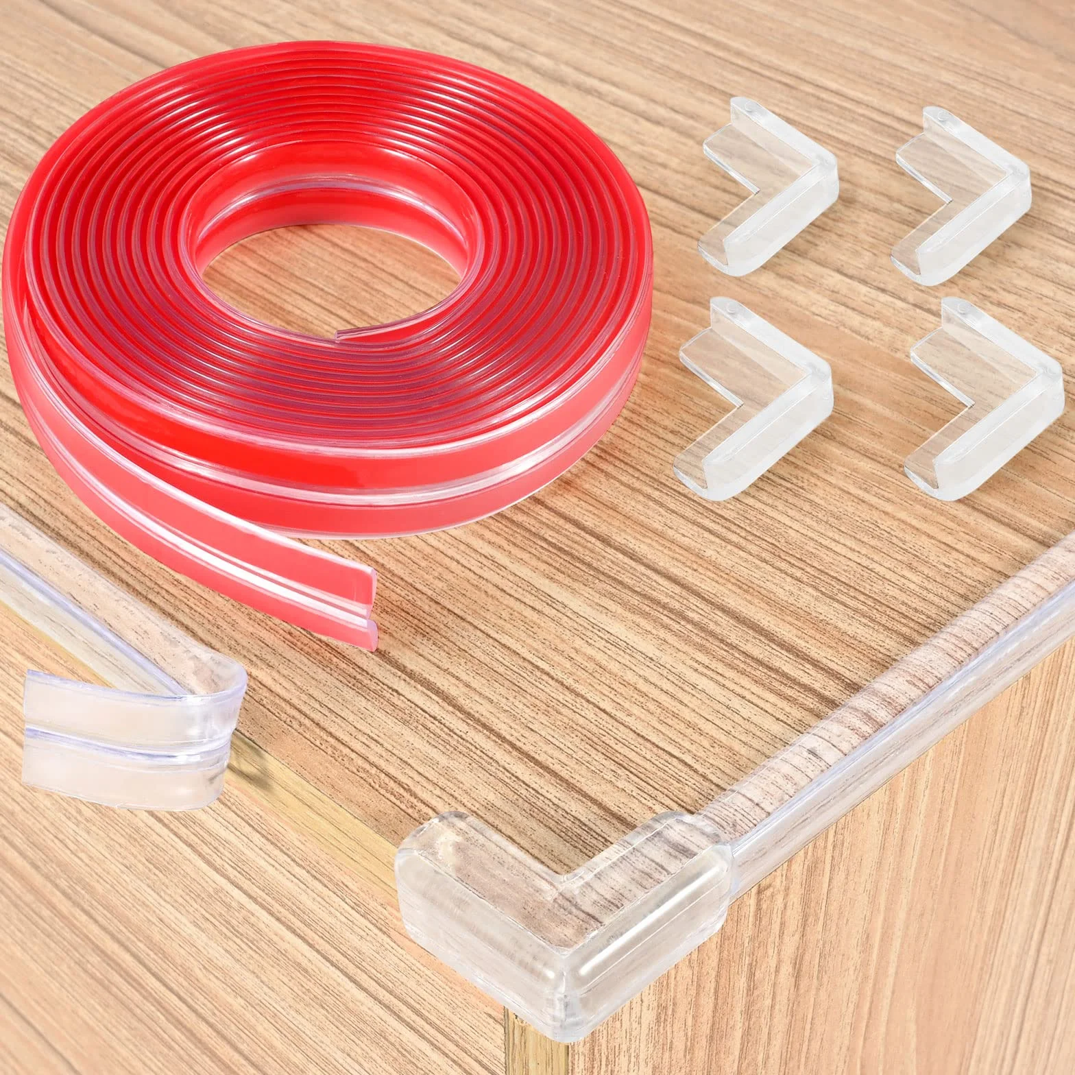 3M Pré-adhésif Protection Meuble Bébé, Coin de Table Silicone Transparent avec 4 Angles