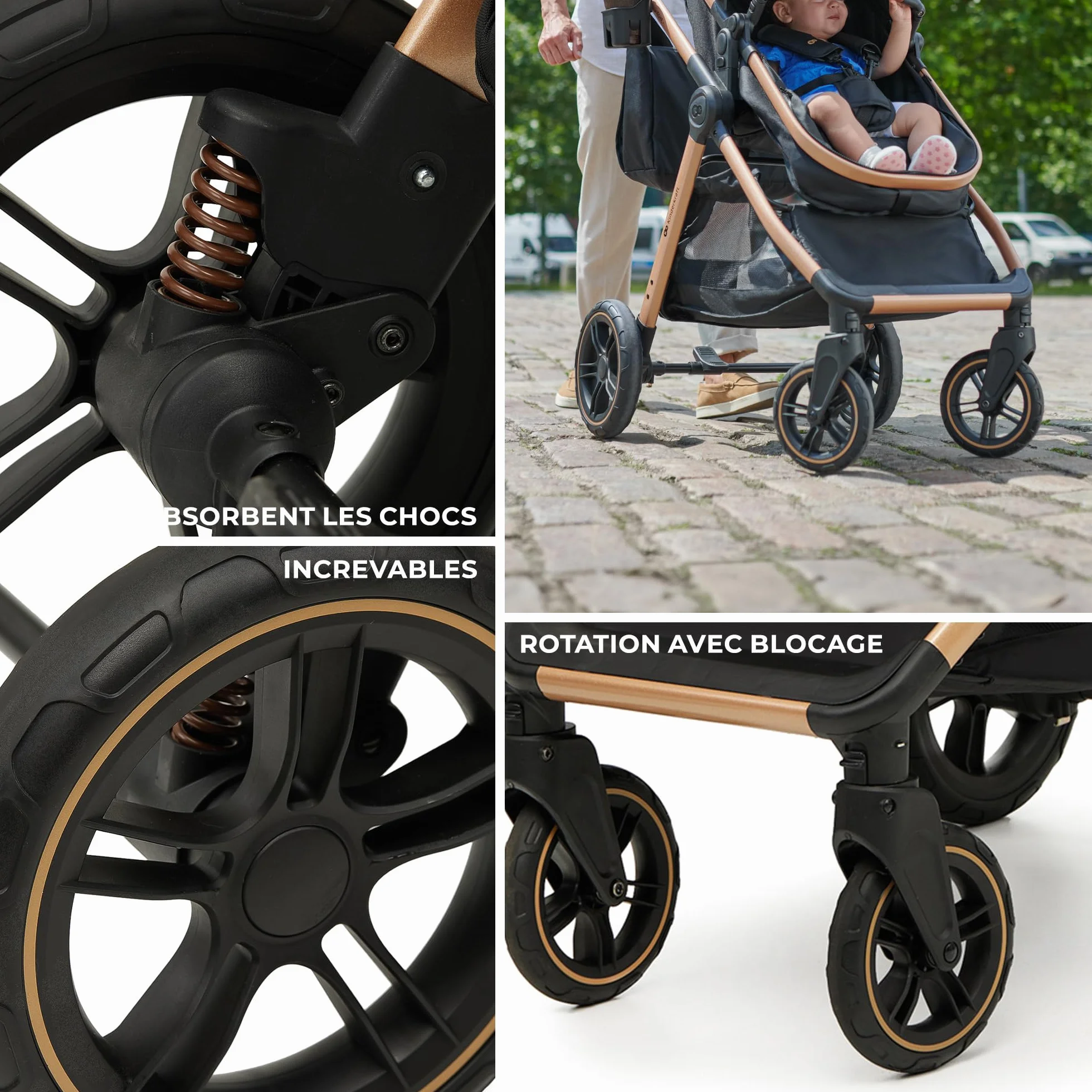 Kinderkraft ESME Poussette 3 en 1 avec porte-bébé Mink PRO I-Size, système de voyage, Noir