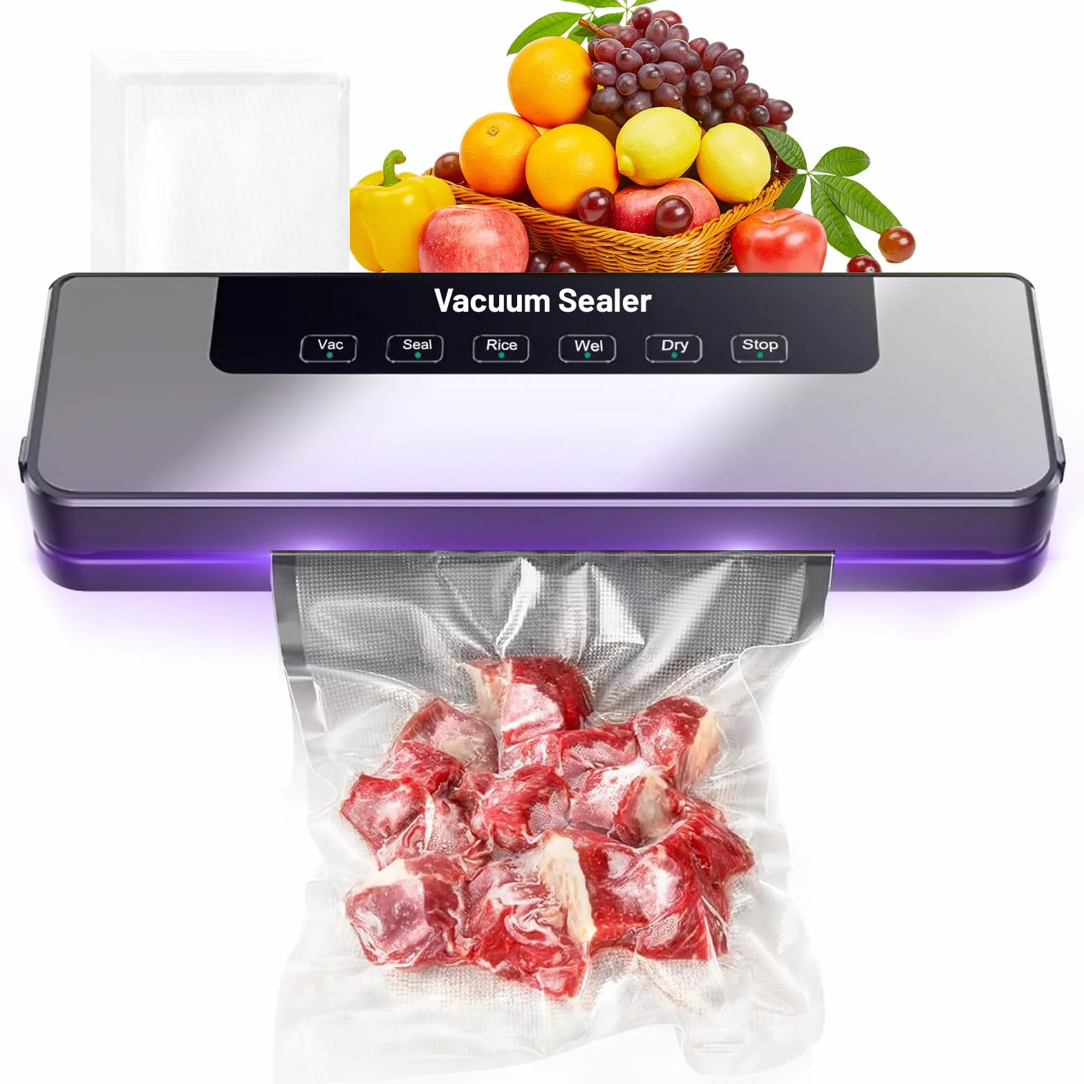 Machine de Mise sous Vide Professionnelle 85kPa, Scelleuse Automatique 4 Modes 700g Compacte, 50 Sacs Inclus