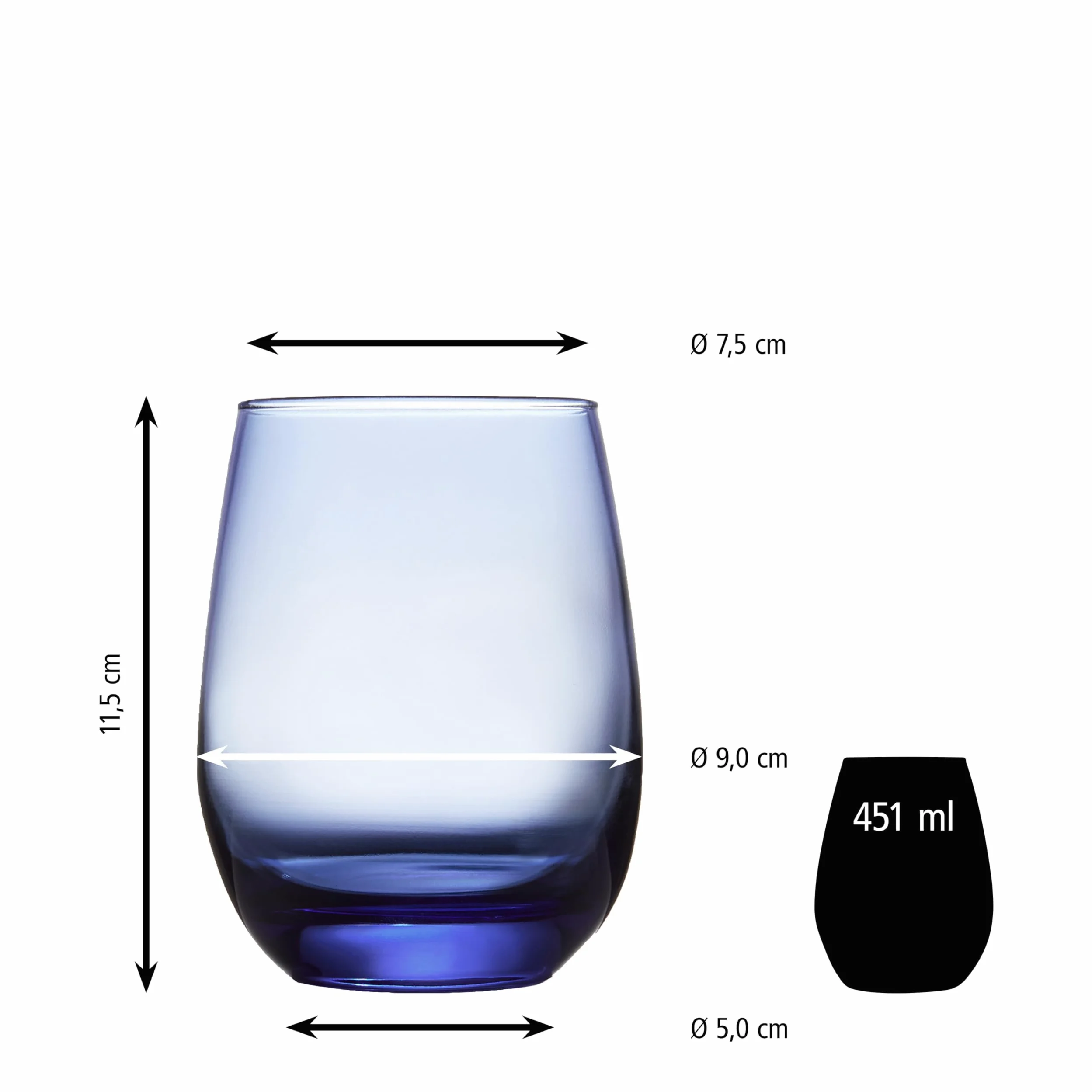LIBBEY 70272 Verre à vin/verre universel « STEMLESS », 451 ml, lot de 12