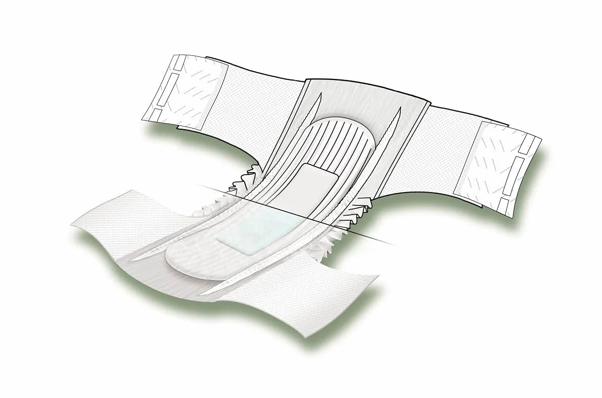 Medline FitRight Extended Wear Slip Stretch Slips pour adultes avec onglets, taille 1, lot de 20