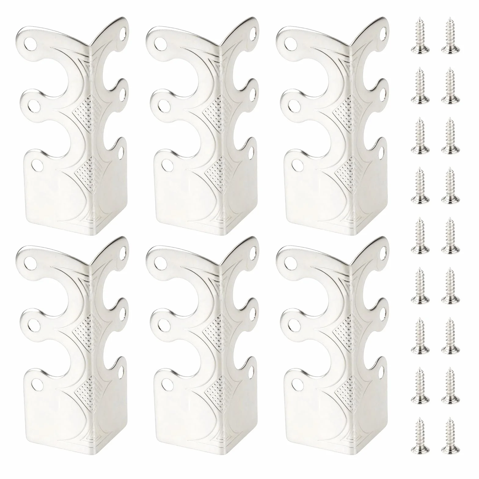 Protections d'angle en métal pour plinthes 12 pièces Blanc Nickel