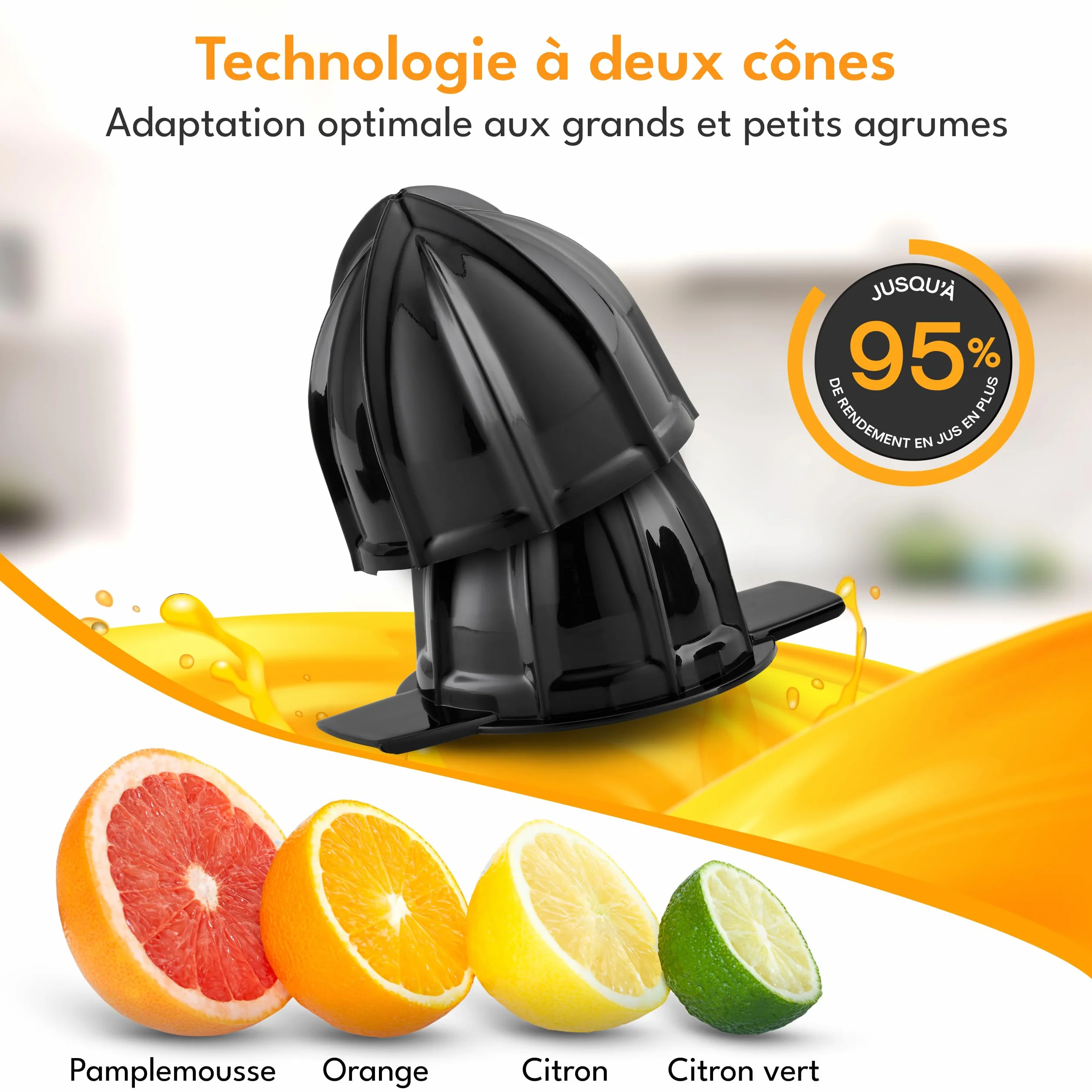 Presse agrume électrique LEBENLANG 2 cônes sans BPA 700ml presse agrumes électriques automatique