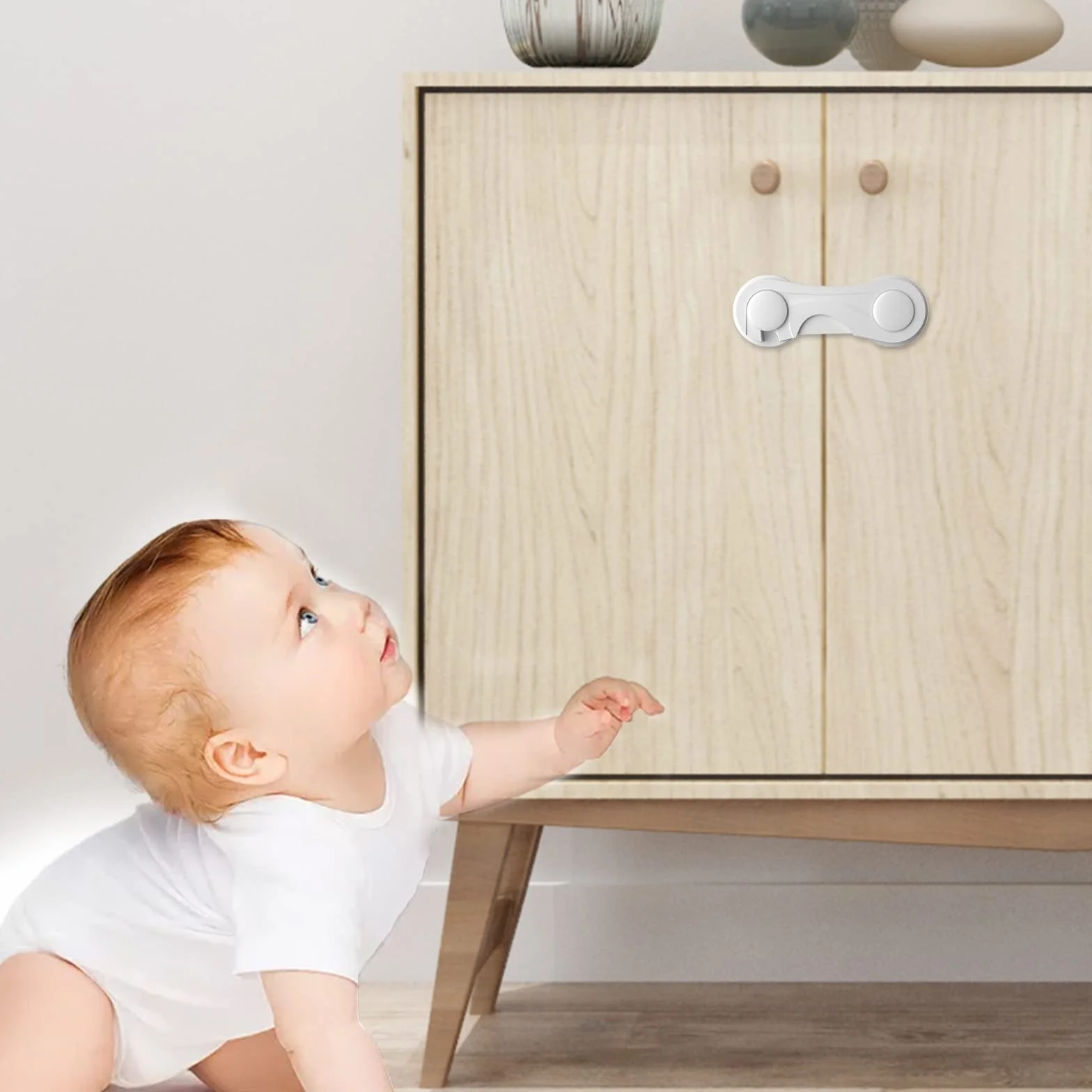 Bloc Porte Cuisine Sécurité Bébé 10 Pièces, Sécurité Placard Enfant, Adhésif Fort Sans Perçage