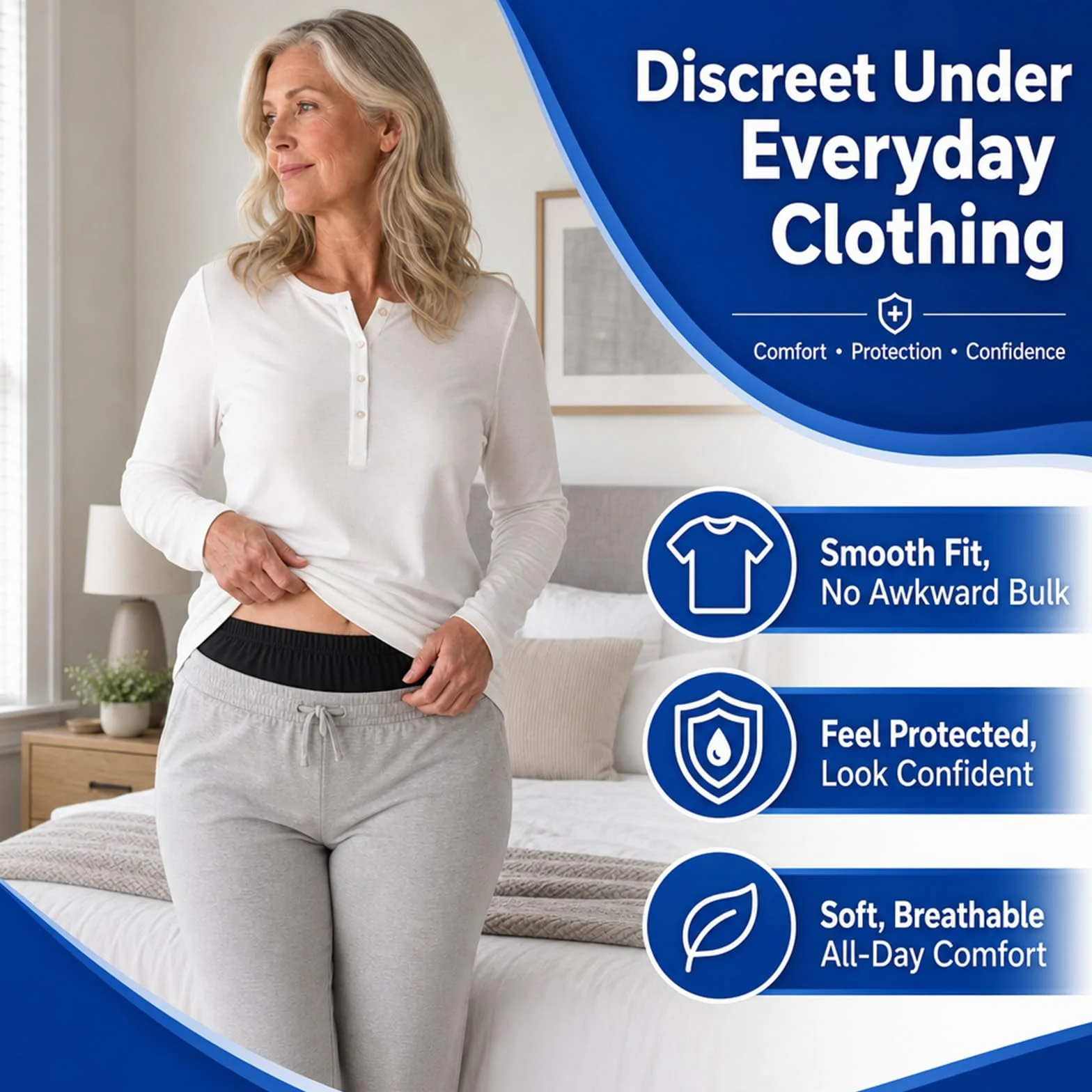 Couvre-couche imperméable en latex pour adulte incontinence, pantalon actif réutilisable lavable L