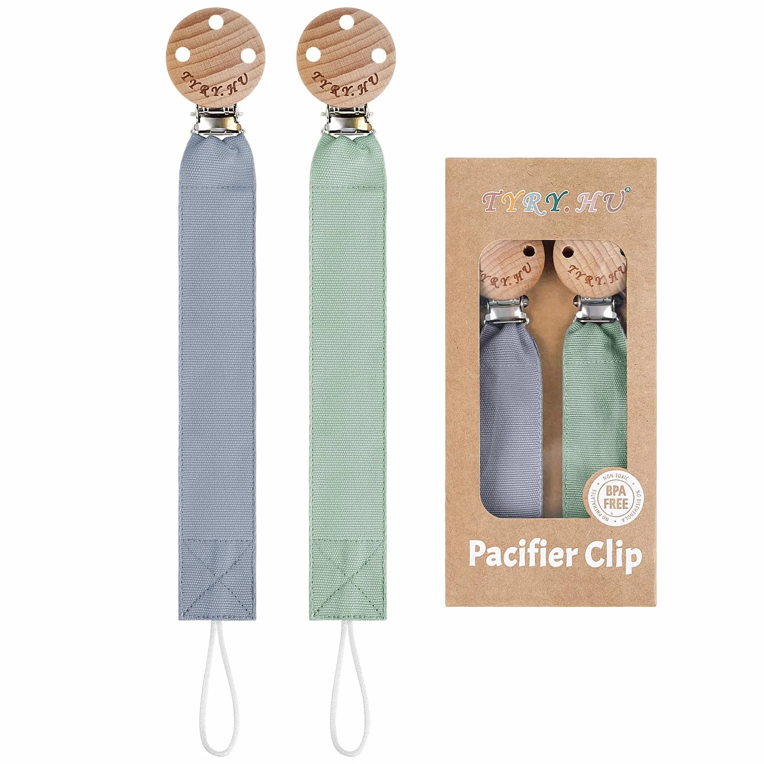 Attache Sucette pour Bébé Tissu Doux Lot de 2 Chaîne pour Nouveau-né