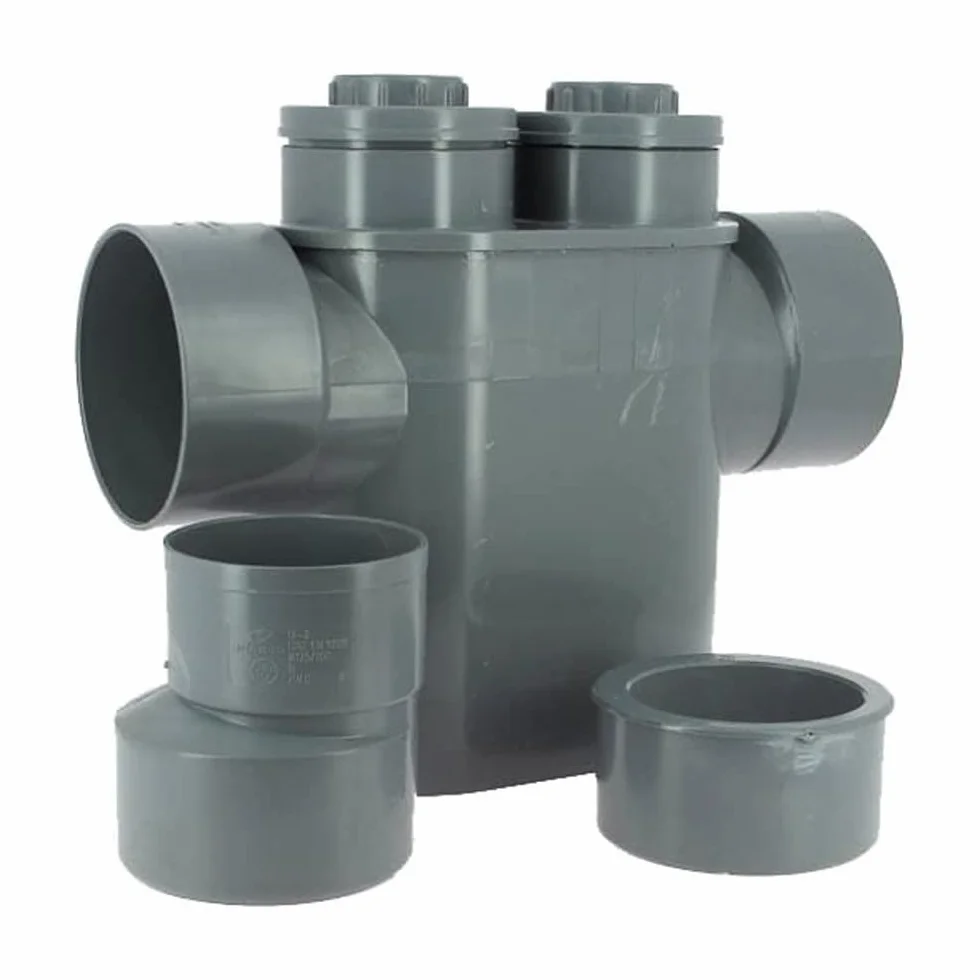 Siphon disconnecteur monobloc gris ADEQUA Ø125-100