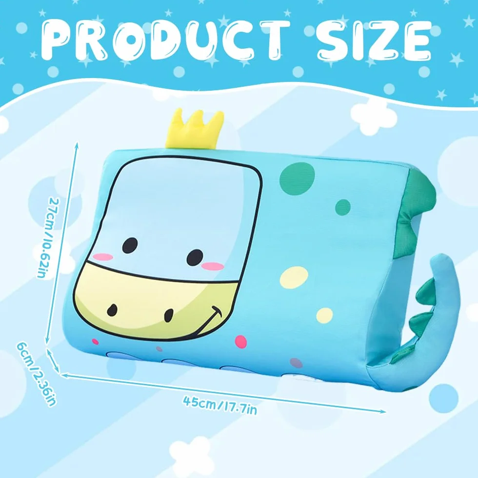 Oreiller Enfant Ergonomique 45 x 27cm Coussin de Sommeil avec Taie Dinosaurier
