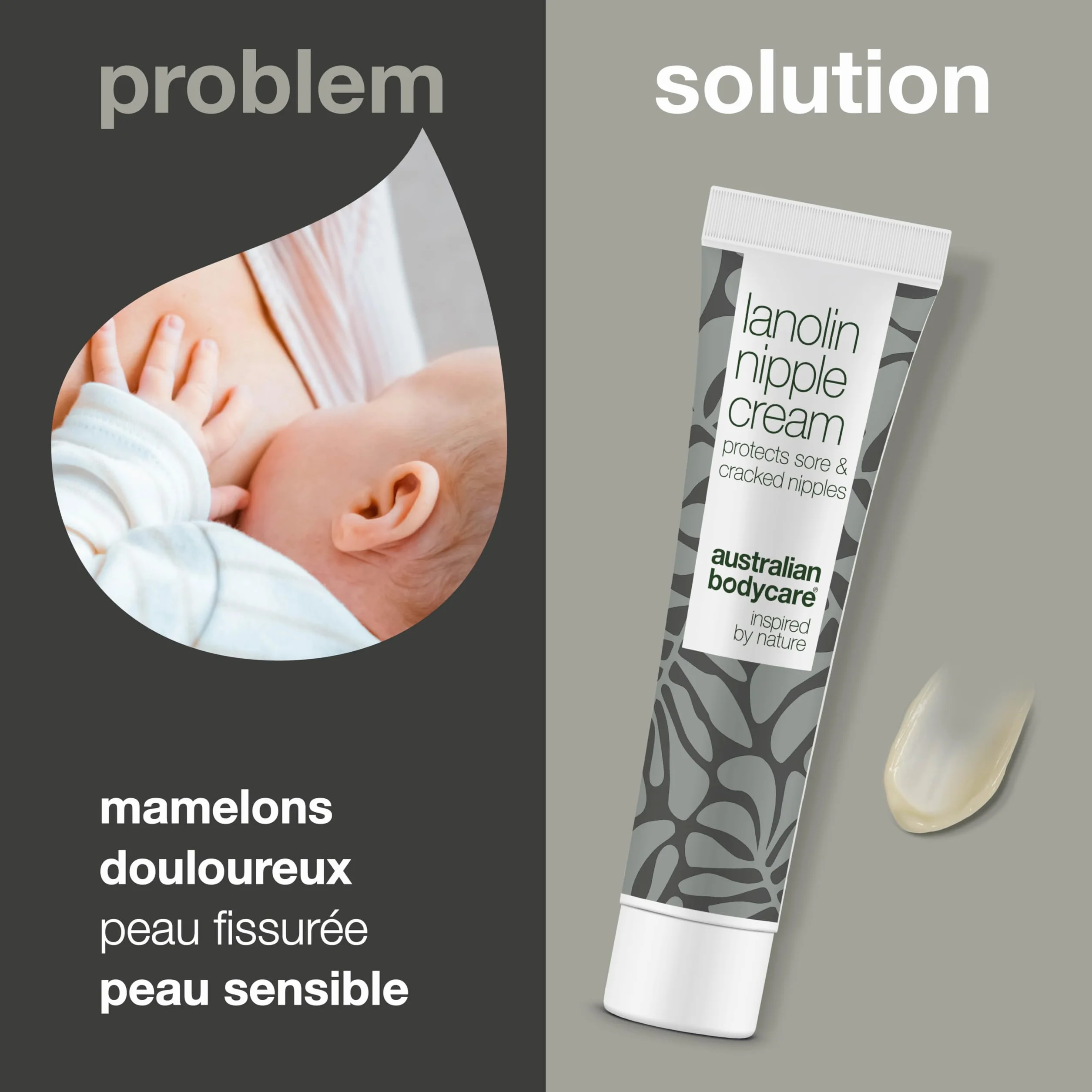 Crème pour mamelons à la lanoline – Soulagement naturel pour mamelons secs, fissurés et douloureux – Hydratation profonde