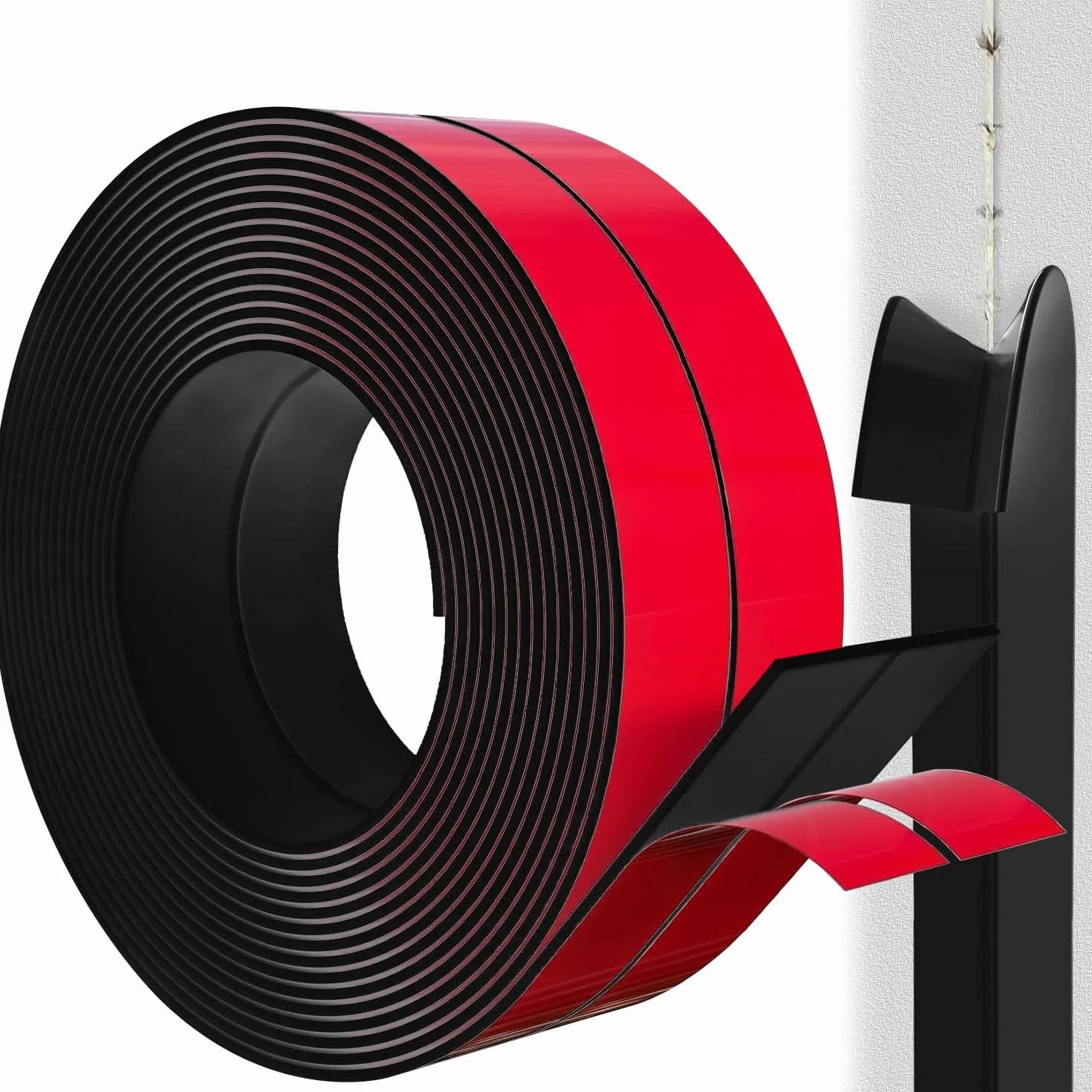 Protection Angle Mur Souple Autoadhésive 2cm x 3.3m, Bande de Finition PVC Etanche pour Cuisine Salle de Bain Noir