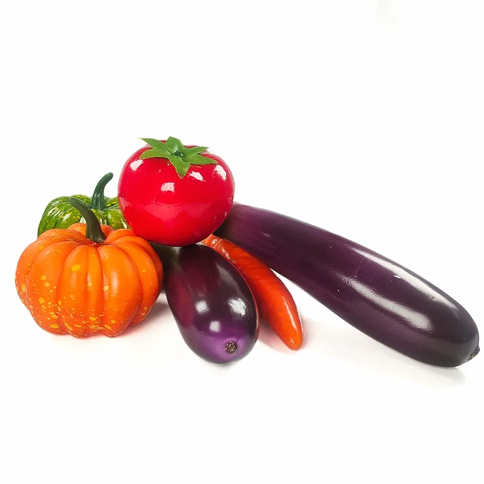 Légumes Artificiels Pack Simulation 11 Pièces Décoration Cuisine Faux Oignon Carotte Pomme Terre Tomate