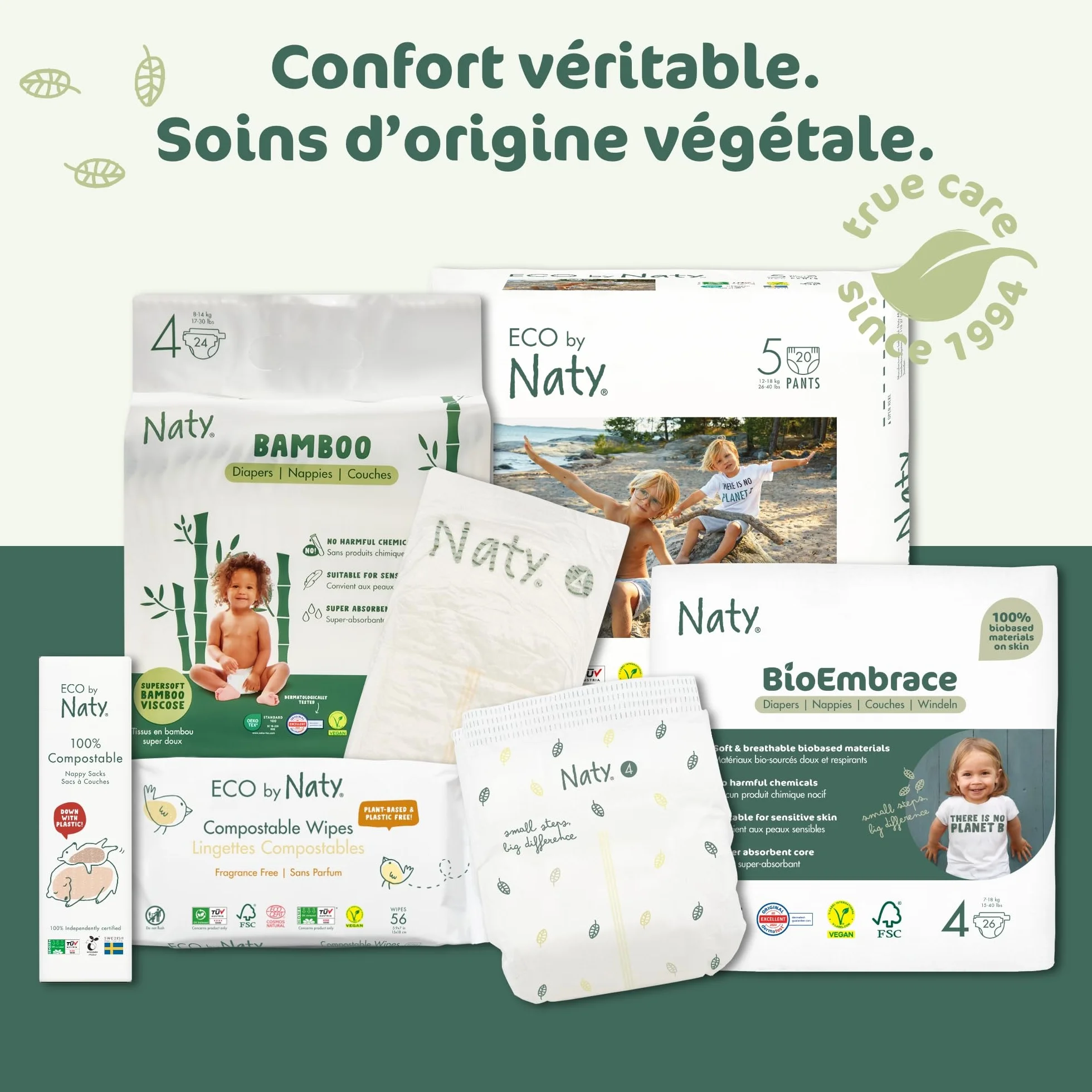 Naty Shampoing Bébé 240 ml – Non irritant pour les yeux, Vegan, Sans Parfum, COSMOS Natural, Cuir Chevelu Sensible