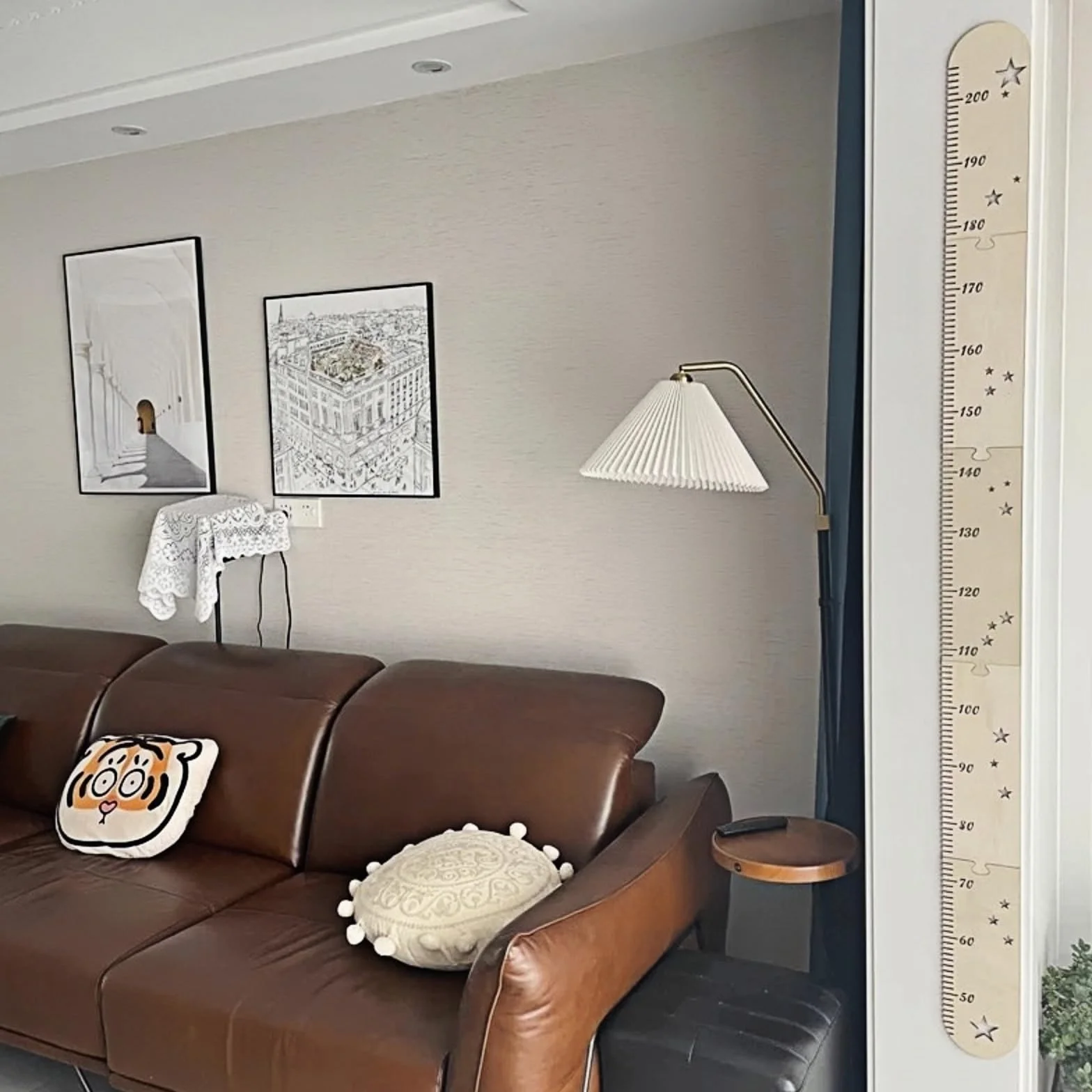 Toise en bois pour enfants - Tableau des tailles mural - Décoration chambre bébé pliable