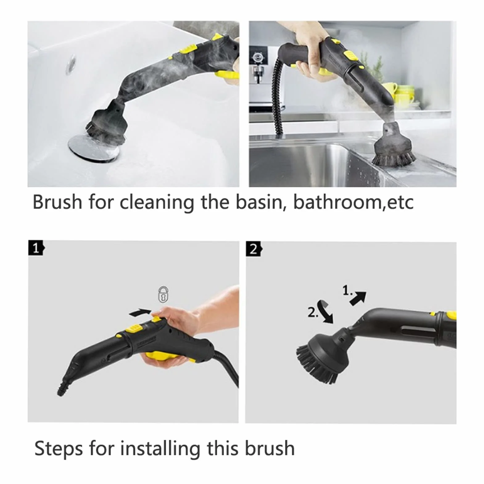 Karcher SC1 SC2 SC3 Pièces De Rechange Nettoyeur Vapeur Buse Brosse Ronde Nylon