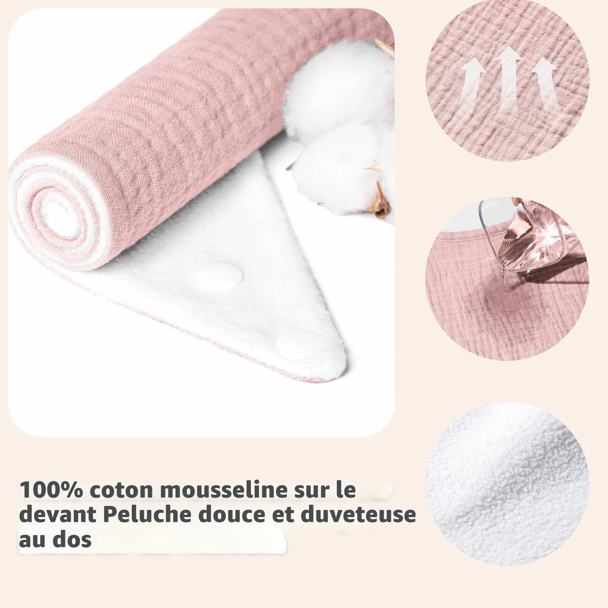 Bavoirs Bébé Mousseline Bandana Bave Dentition 6pack