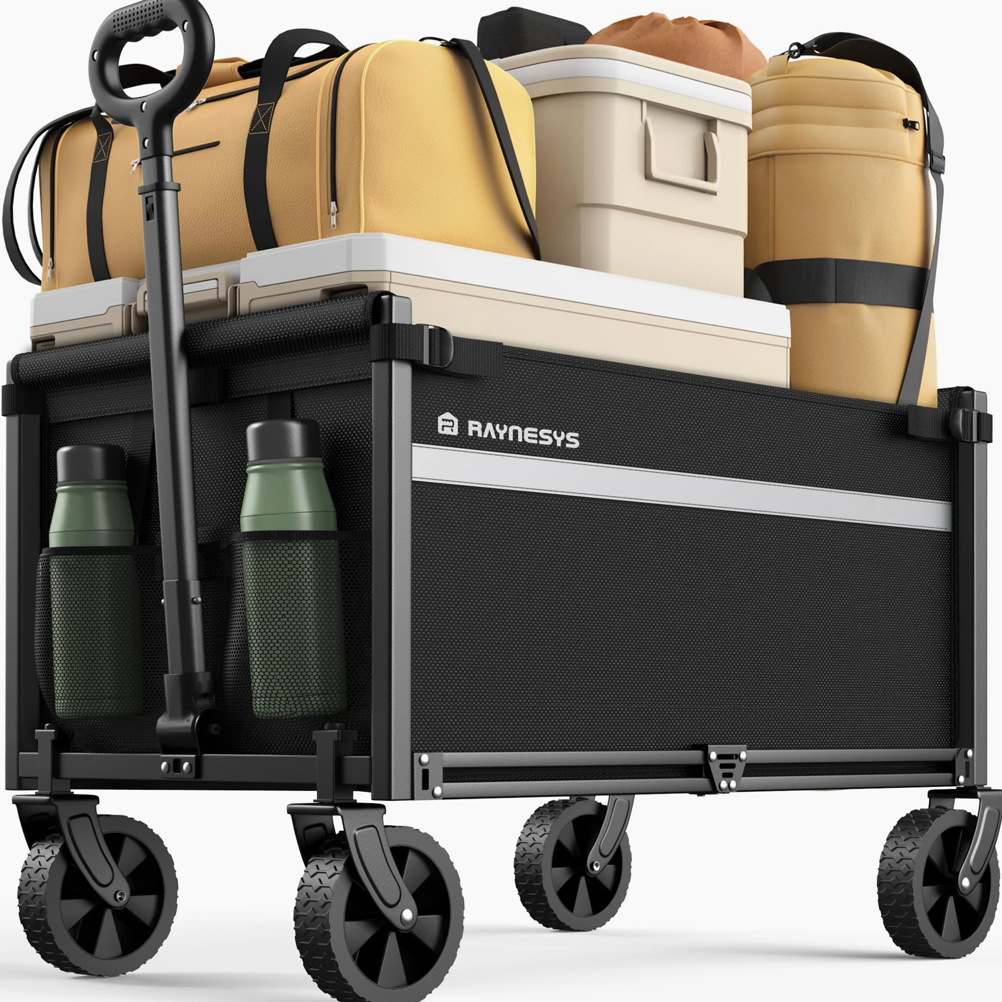 Chariots Pliables, Chariot Pliant de 330 Livres, Chariots Pliables Robustes avec roulettes, Chariot Utilitaire Portable pour Camping Courses Sport Jardin Shopping, Noir Clair