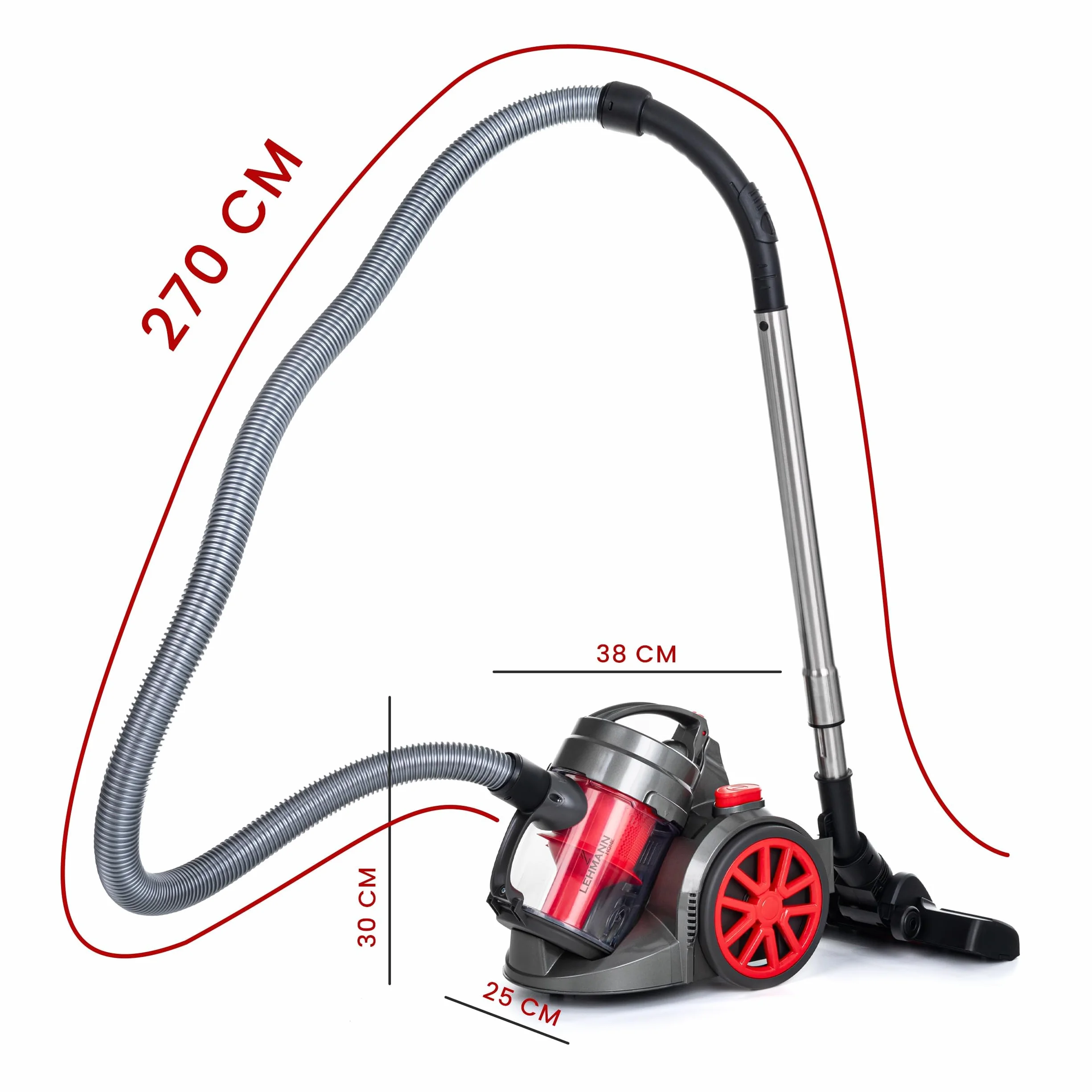 Lehmann Tinosa Aspirateur sans Sac Cyclonique, HEPA Filtre, 1,8 L