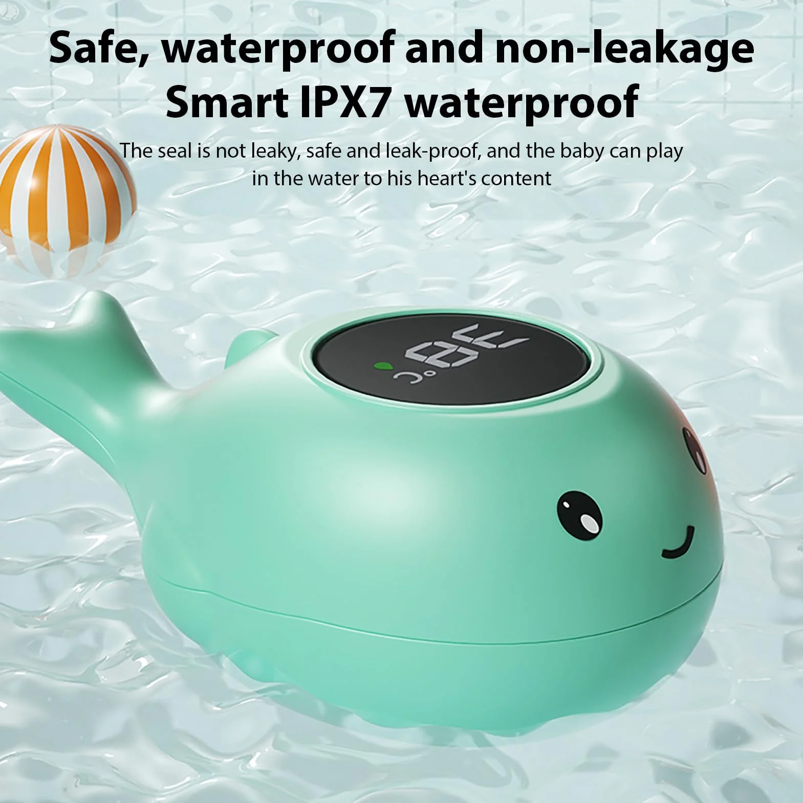 Thermomètre de Bain Numérique pour Bébé, Étanche avec Affichage LED