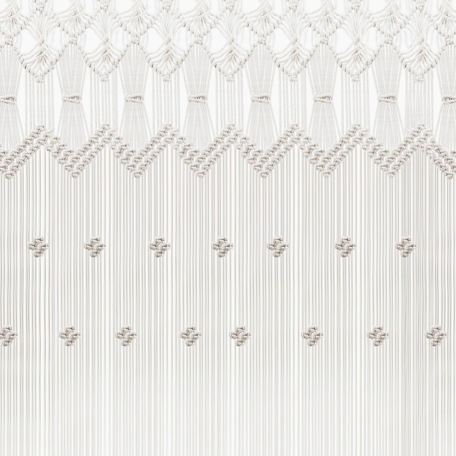 Rideau en macramé - Style bohème - Tapisserie murale - Rideau de fenêtre - Rideau en coton - Séparateur de pièce - Tissé - Rideau décoratif pour salon, chambre à coucher - 120 x 195 cm