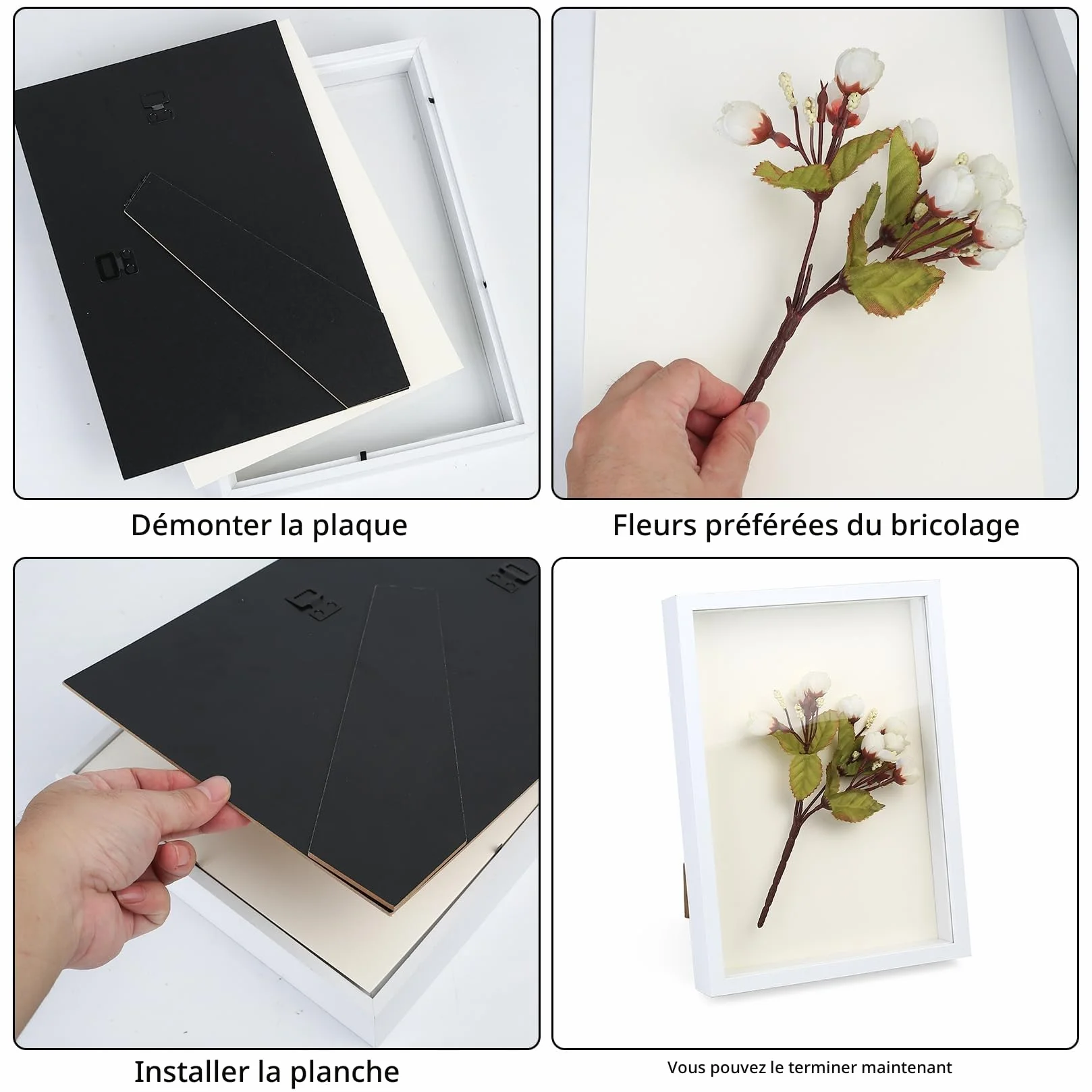 Cadre Photo 3D A4 3,5 cm Profondeur avec Plaque Acrylique Transparente pour Médailles Photos, 21x29,7 cm