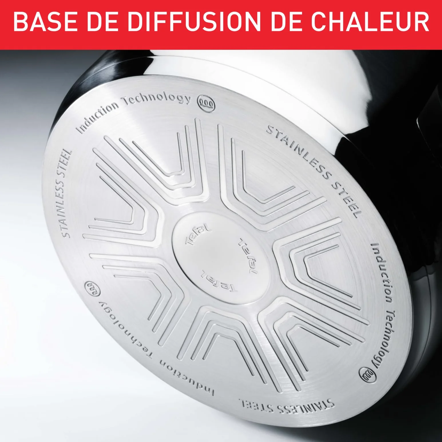 Tefal Faitout 20 cm Induction Casserole Acier inoxydable 18/10 Couvercle filtrant en verre