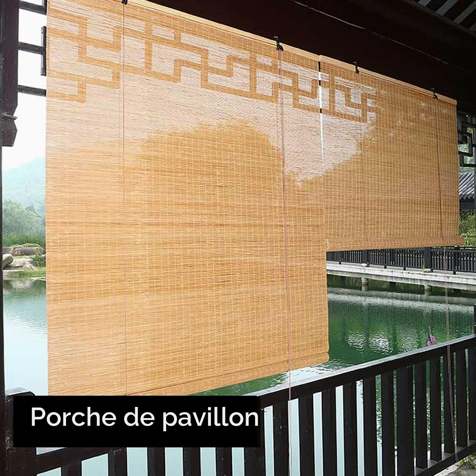 Store Enrouleur Bambou Naturel,Store Occultant en Bambou Exterieur,Stores À Rouleaux Romains,Stores en Bambou/Store Venitien Bois/Store Fenetre,pour Balcon/Jardin/Belvédères (90x175cm/36x69in)