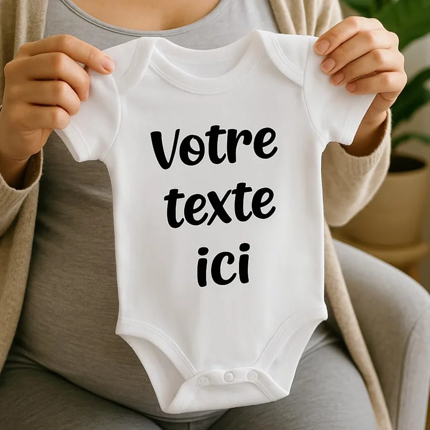 Body bébé personnalisable avec prénom – Cadeau original naissance anniversaire
