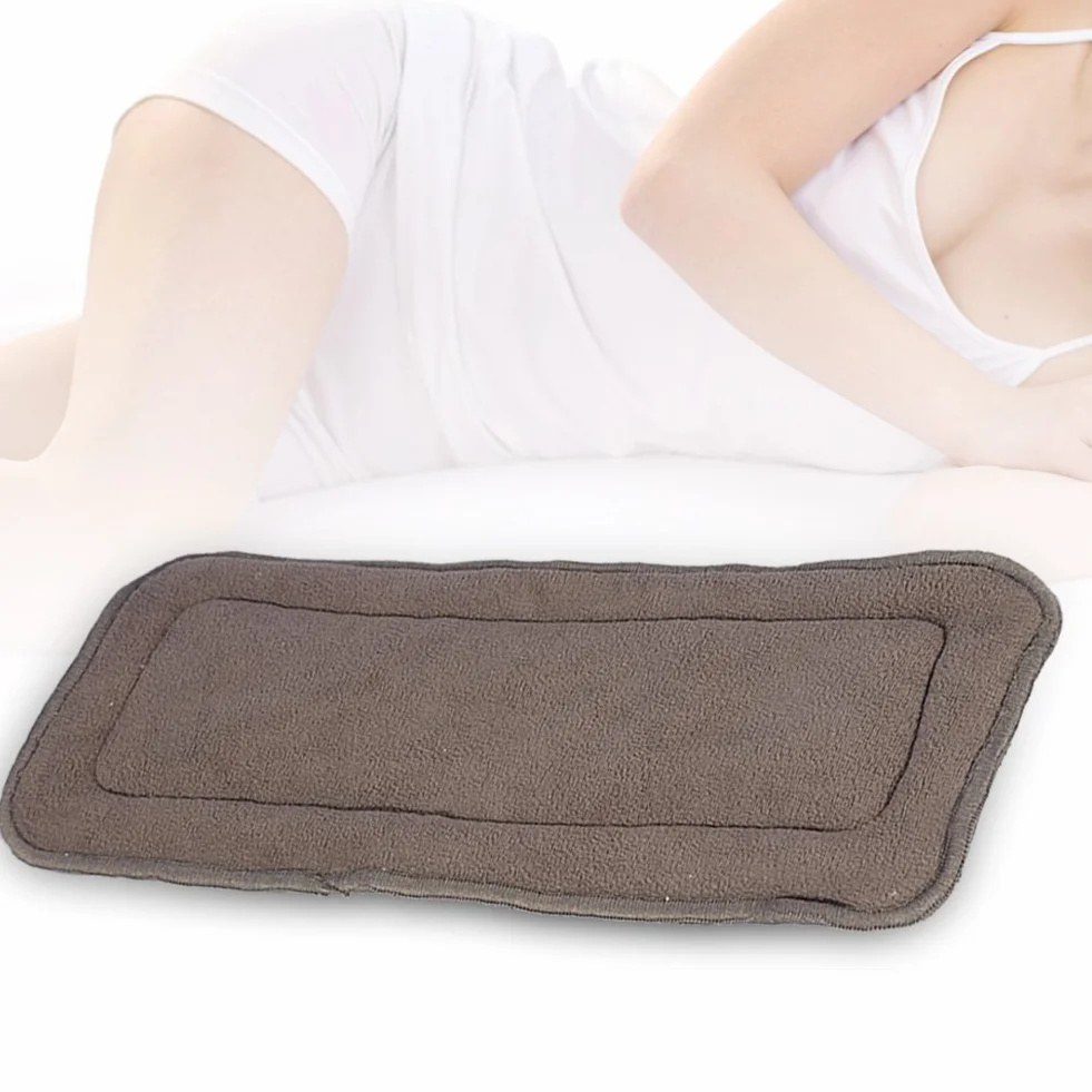 Zerone Liner Adulte Insert Couche Unisexe Taille M 5 Couches Bambou Fibres Superfines Réutilisable Gris Foncé