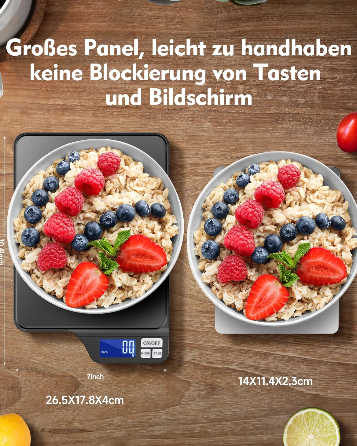 Balance de cuisine numérique - Chargement USB - Fonction tare - 5 kg/0,1 g - Grande balance de cuisine en acier inoxydable - Pour la cuisson et la cuisson - Mesure des ingrédients, des bijoux, etc