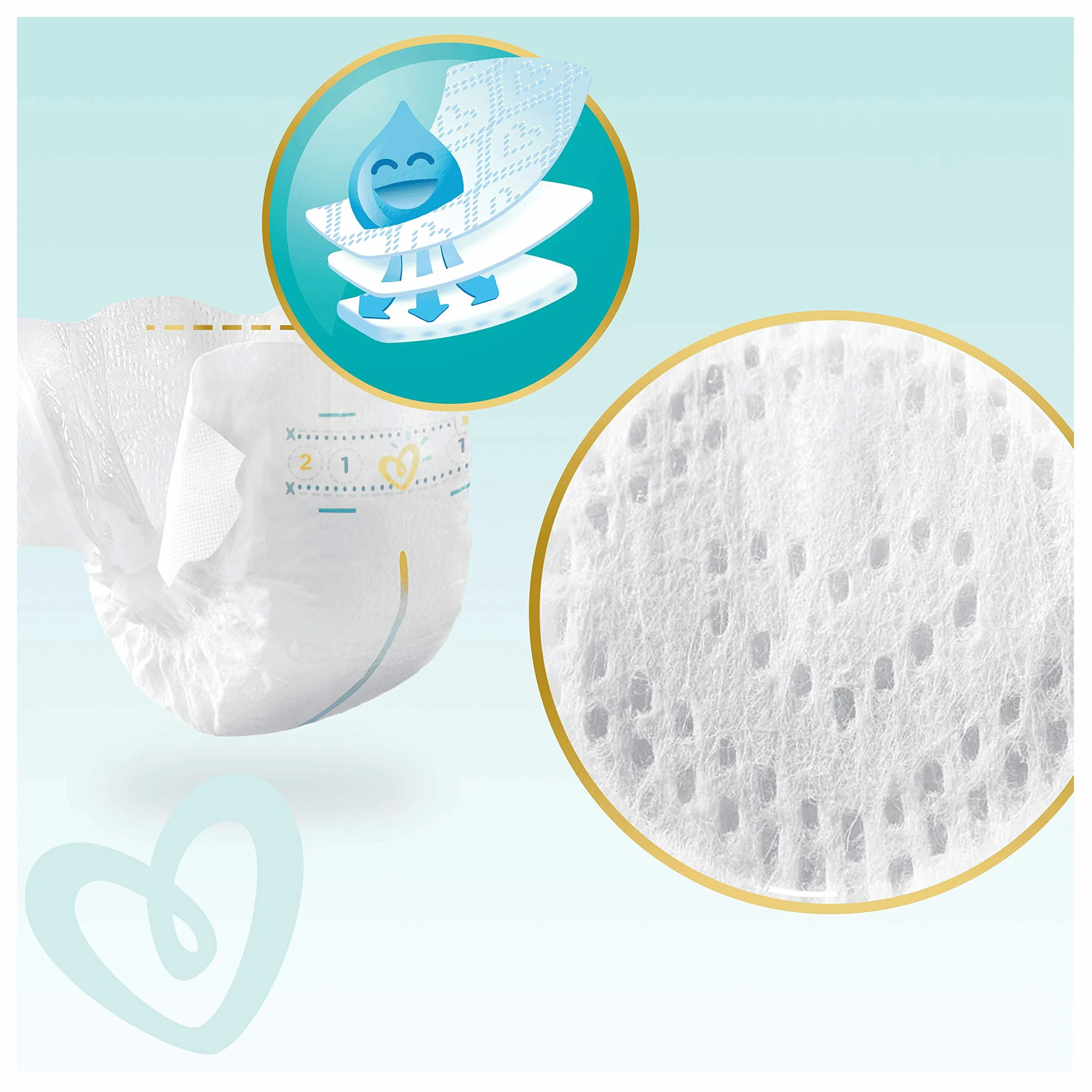 Pampers New Baby Couches Taille 1 2-5 Kg, 22 couches