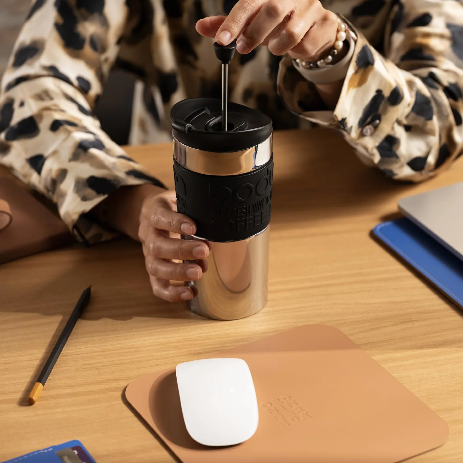 BODUM Ensemble cafetière à piston Travel acier inoxydable 350 ml noir