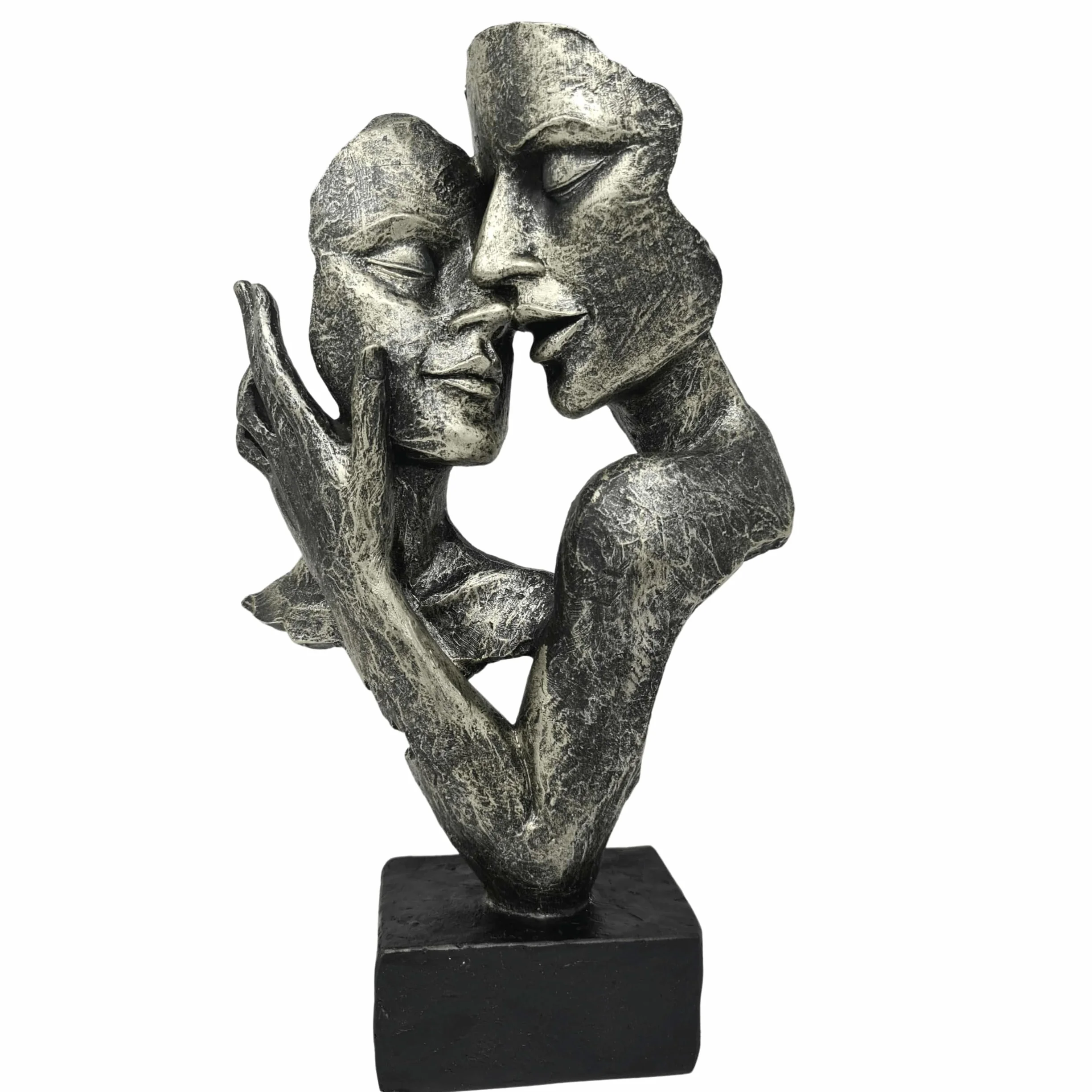 Buste déco Sculpture Couple d'amoureux Pierre reconstituée Couleurs Antiques 32 cm