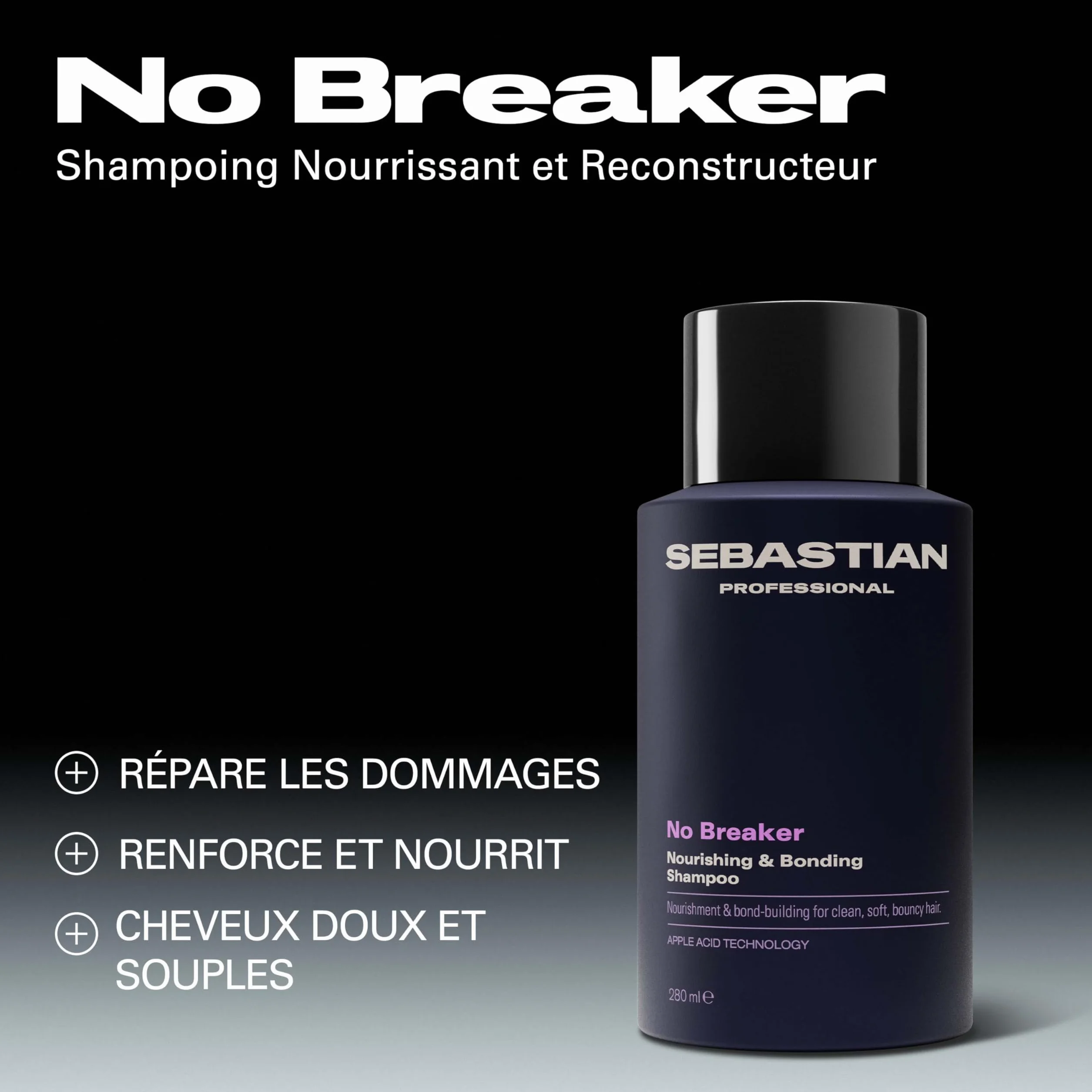 Sebastian Professional No Breaker Shampoing reconstruction anti-casse 280 ml