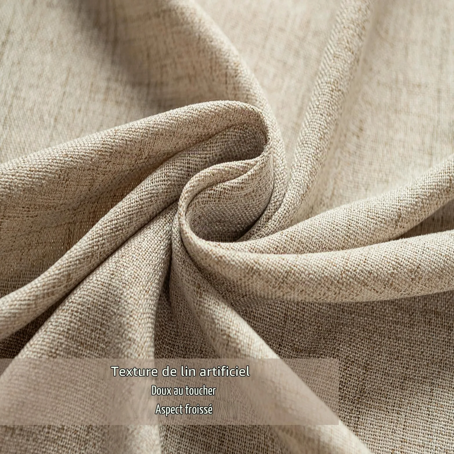 Rideau Voilage Translucide Lin à Œillets Lot 2 140x245 cm Lin Naturel | 230 GSM Tissu Épais | Aspect Lin Naturel | Filtre la Lumière du Jour & Préserve l’Intimité