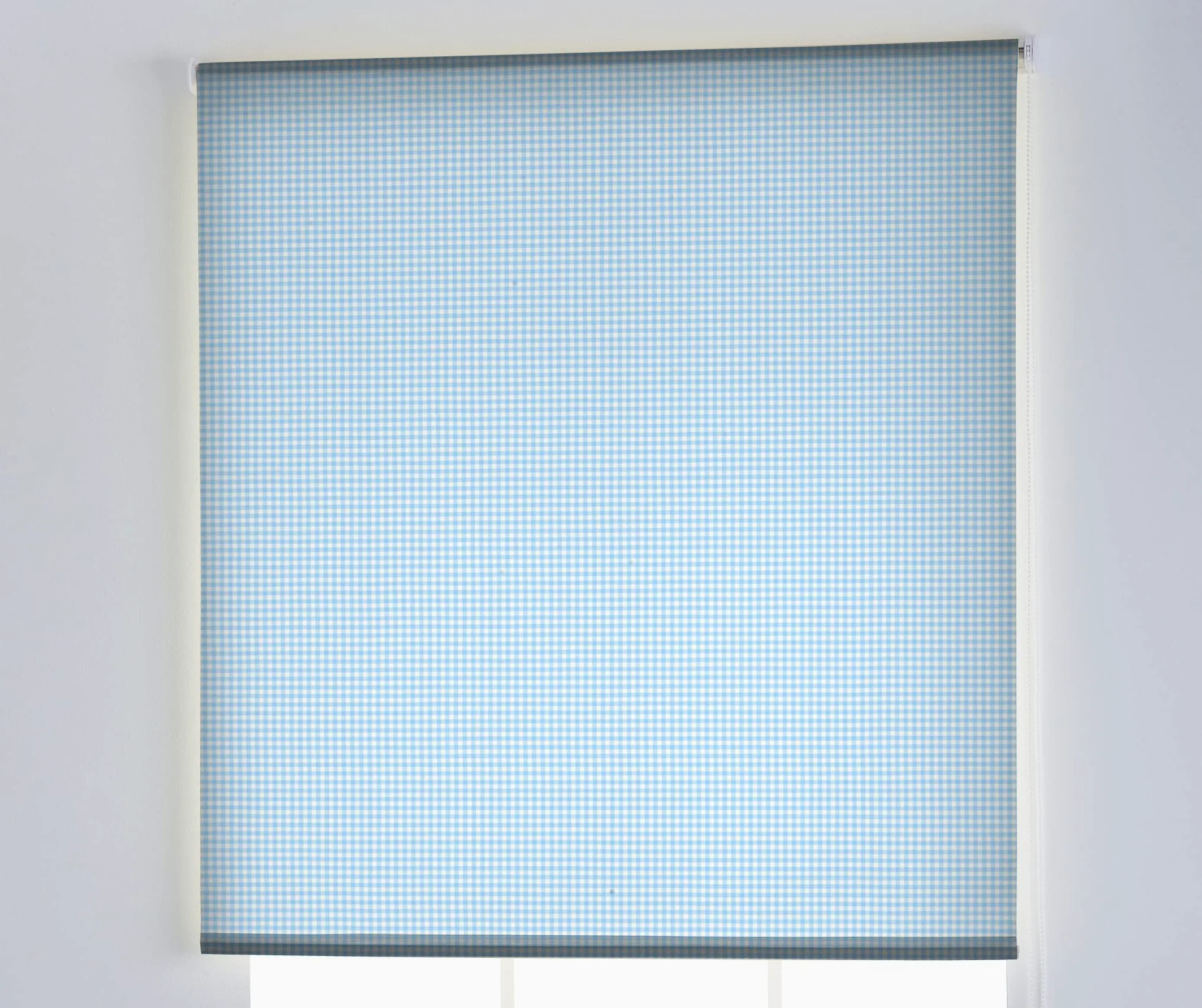 Estoralis | Cuisine | Store Enrouleur | sans Outil Tissu translucide imprimé | Vichy-1 Bleu | 85 x 150 cm. (Largeur/Hauteur) Taille du Tissu 82 x 150 cm. | Stores pour fenêtres et Portes
