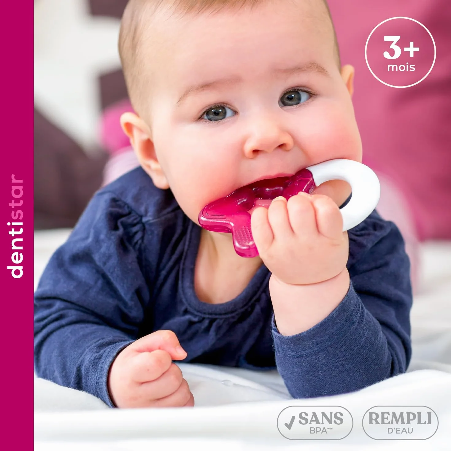 Dentistar Set de 2 anneaux de dentition rafraîchissants pour bébé - Sans BPA - Turquoise